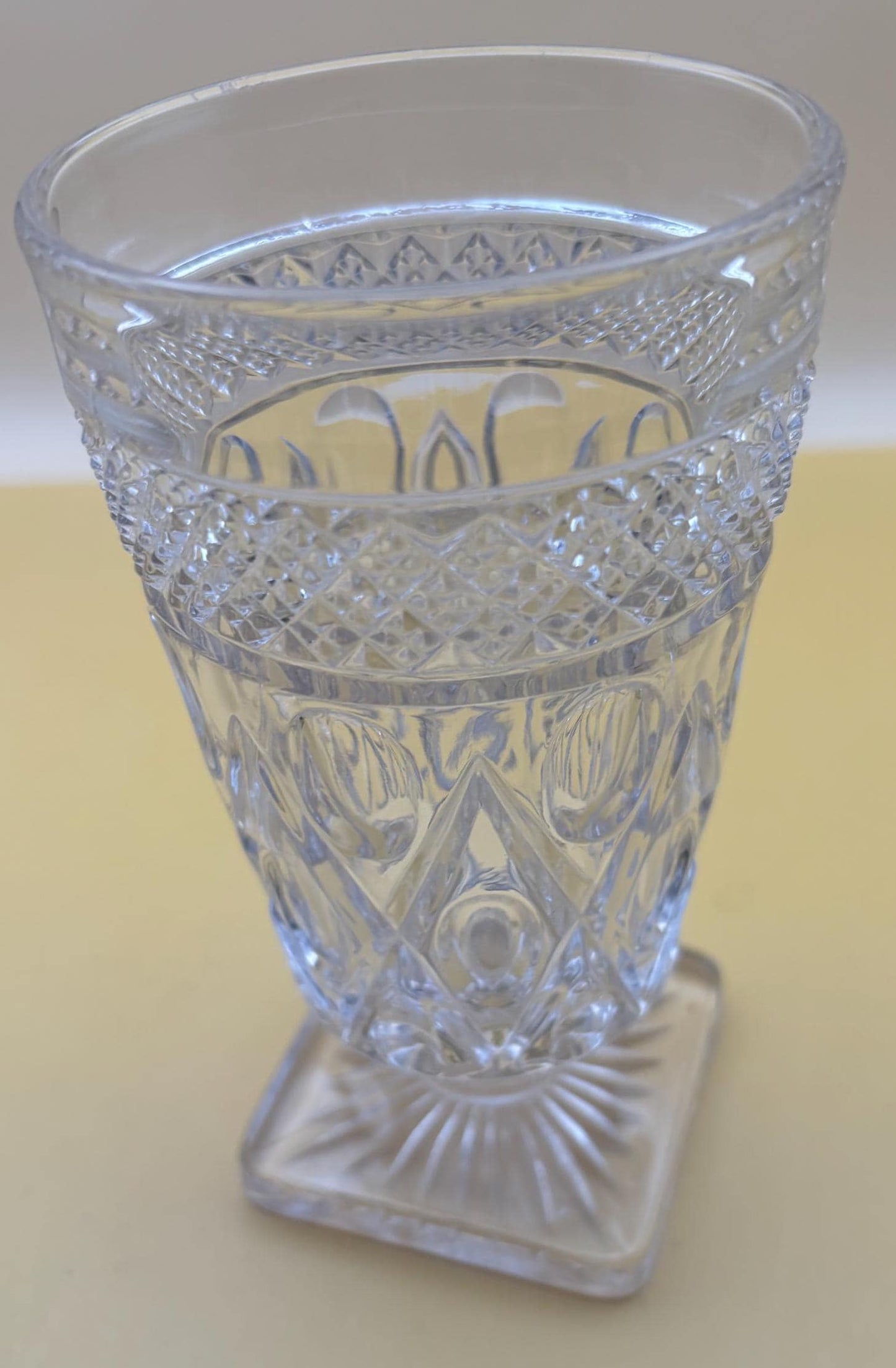 Antique Imperial Glass Cape Cod Glass Footed Compote Pressed Water Glass Square Bottom Lover Antiques and Vintage