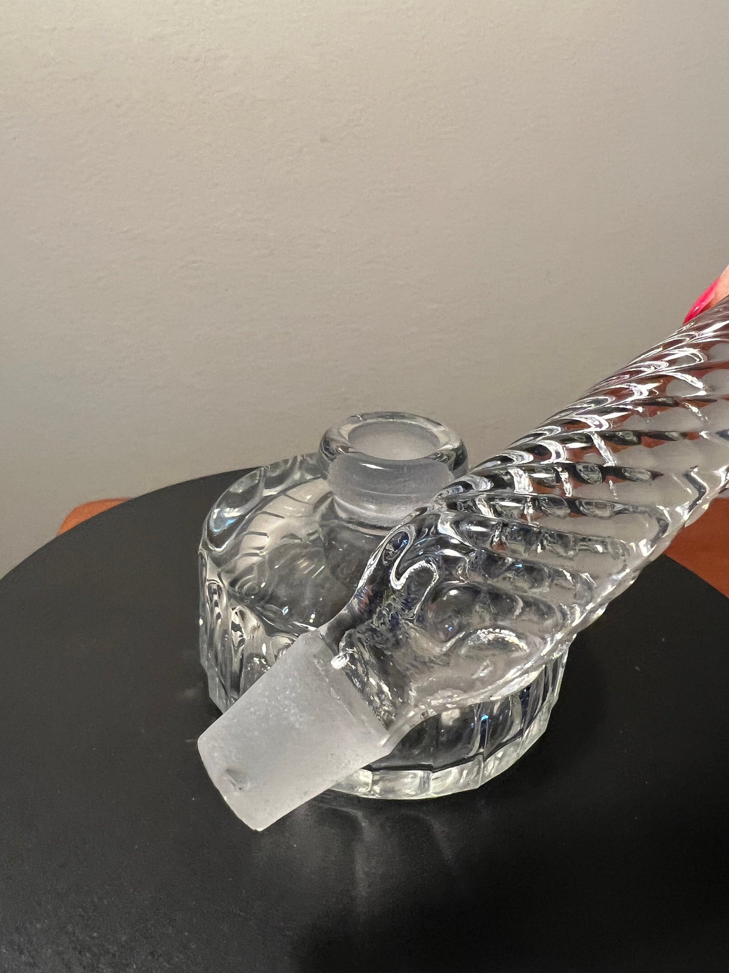 Vintage Cut Crystal Perfume Bottle with Twisted Stopper
