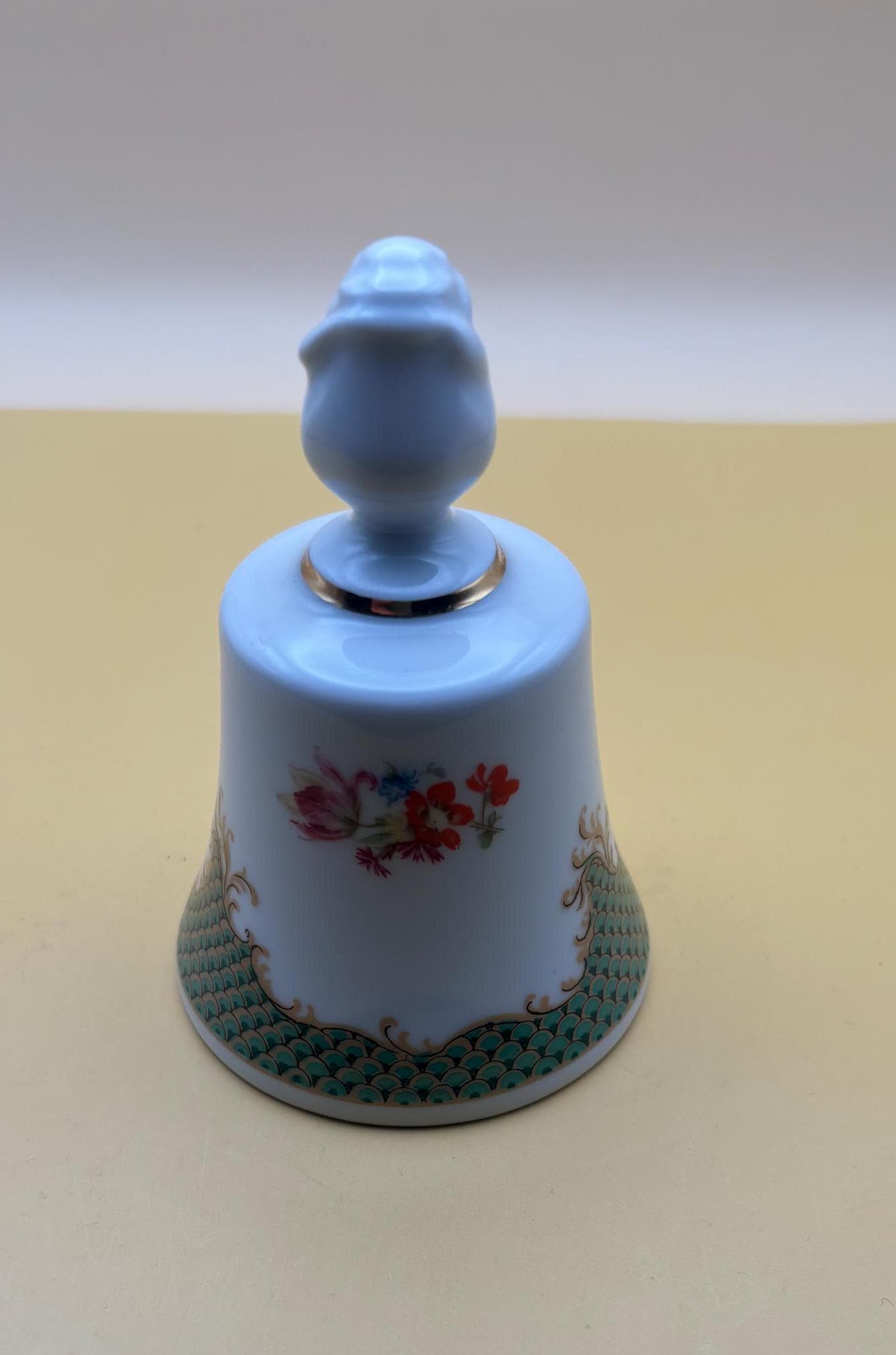 Vintage Bareuther Waldssassen Porcelain Bell Danbury Bavaria Germany Gold Gilding Lover Antiques and Vintage