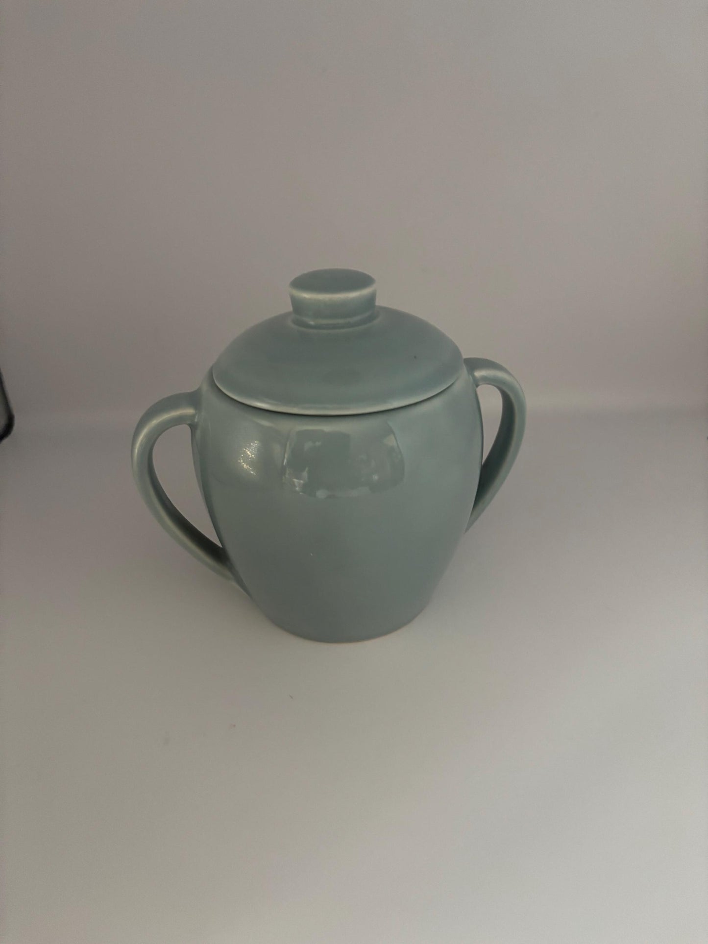 Knowles Green Sugar Bowl with Lid, Lover Antiques Vintage