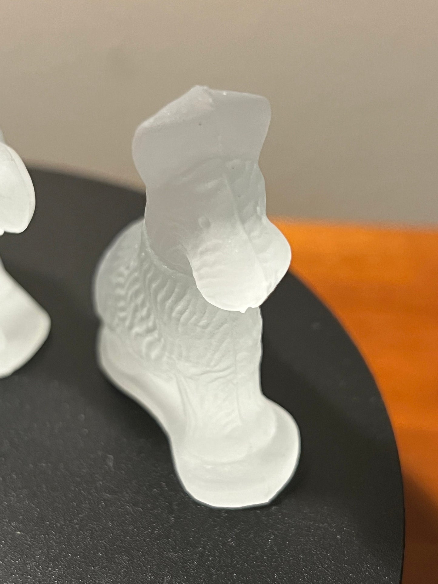 Vintage LE Smith Frosted Glass Animals Collection of 5 Scotty Dog Horse Elephant Rooster Squirrel Glass Art Lover Antiques and Vintage