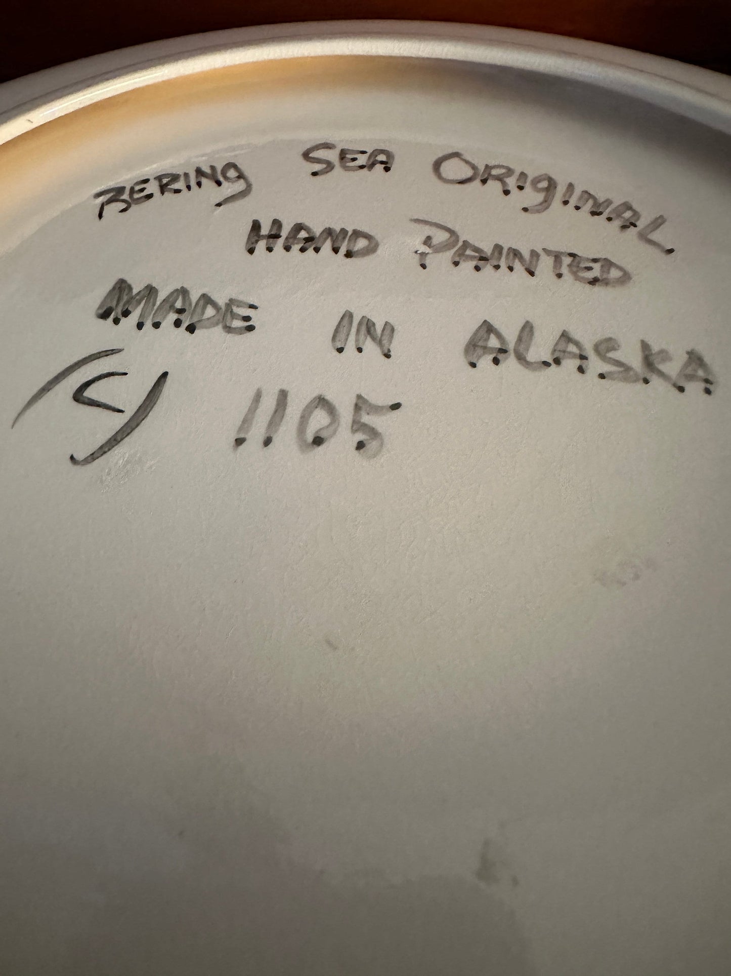 Vintage HOPE Bering Sea Hand Painted Plate: Alaskan Women Art