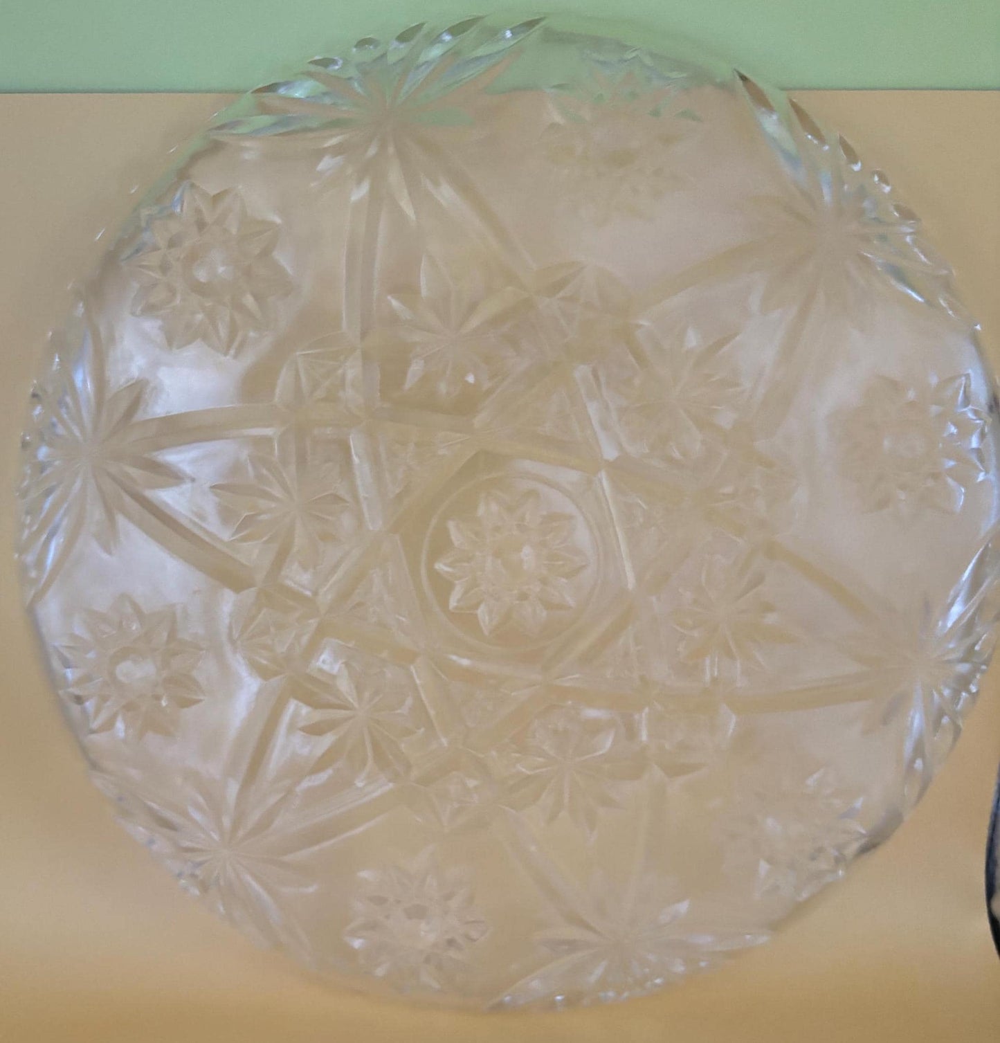 Vintage Crystal Serving Platter Glass Serving Trays Anchor Hocking Star of David Design Lover Antiques and Vintage