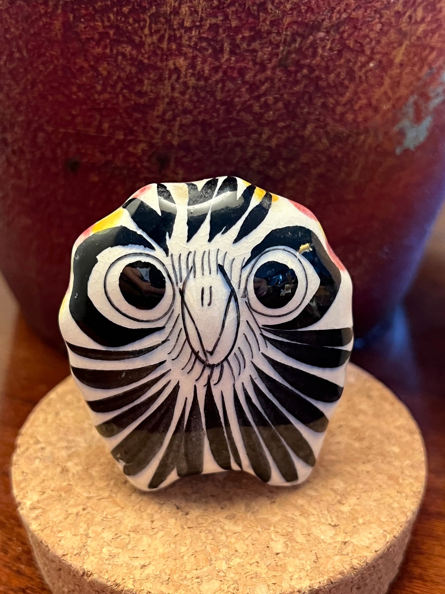 Vintage Tonala Mexican Pottery Owl Figurine, Signed