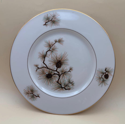 Vintage Lenox Pine Dinner Plate, Bone China, Pine Cones and Needles, Lover Antiques and Vintage