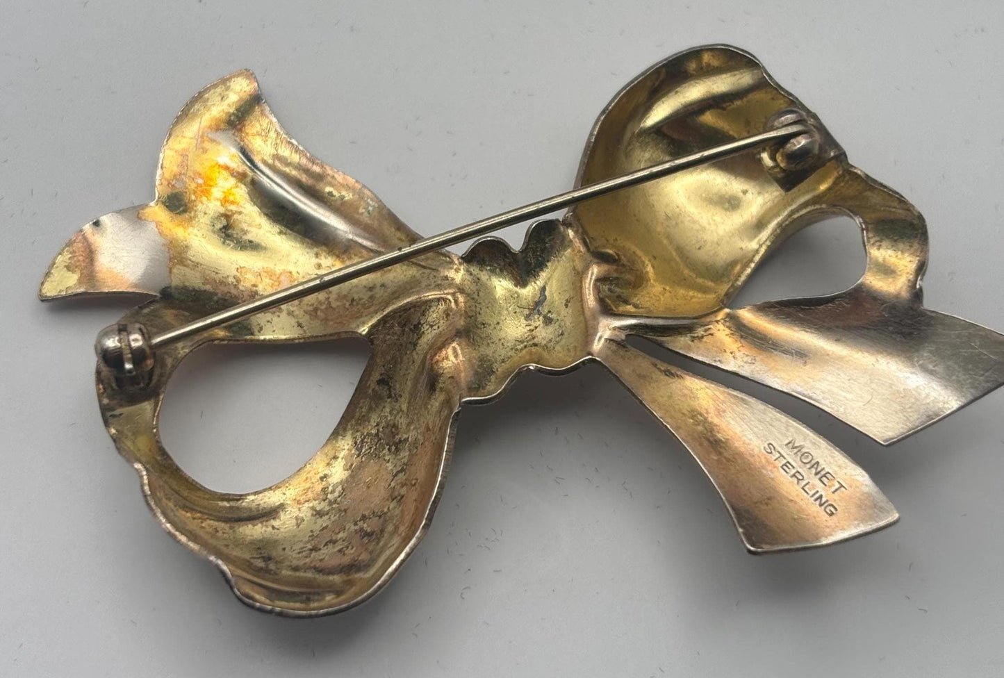 Monet Sterling Silver Bow Pin Brooch, Jewelry Gifts