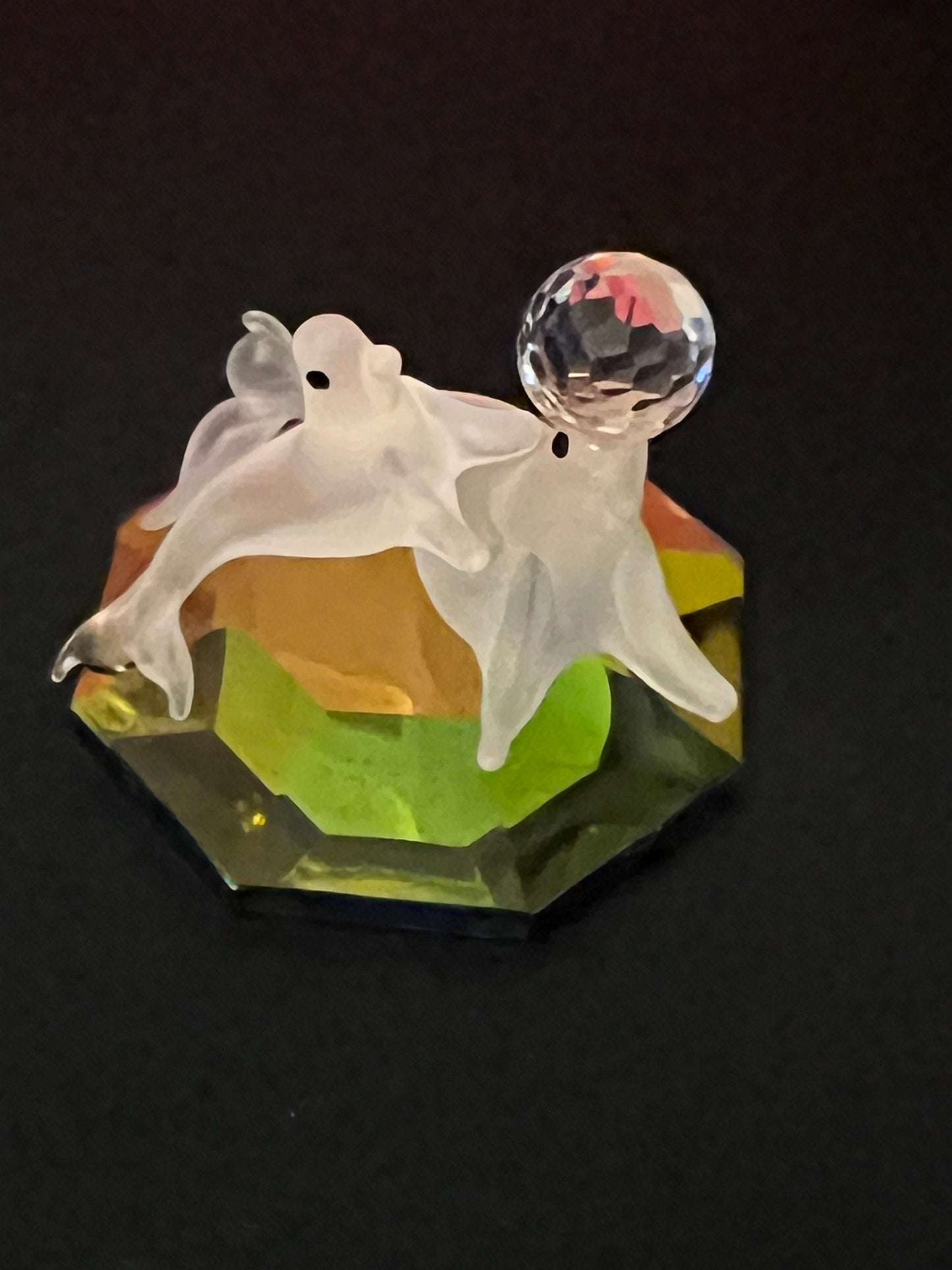 Vintage Crystal Seals Figurine: Sea Animal Lover Gift