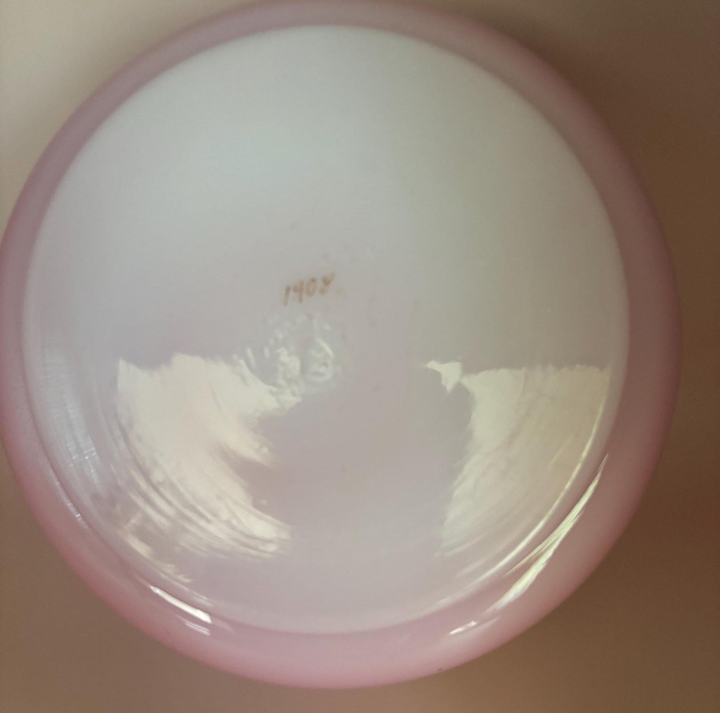Vintage Hand Painted Bowl Pink/Red Hombre Glass Dish Signed 1408 on bottom Japanese Large Encased Glass Bowl Lover Antiques and Vintage