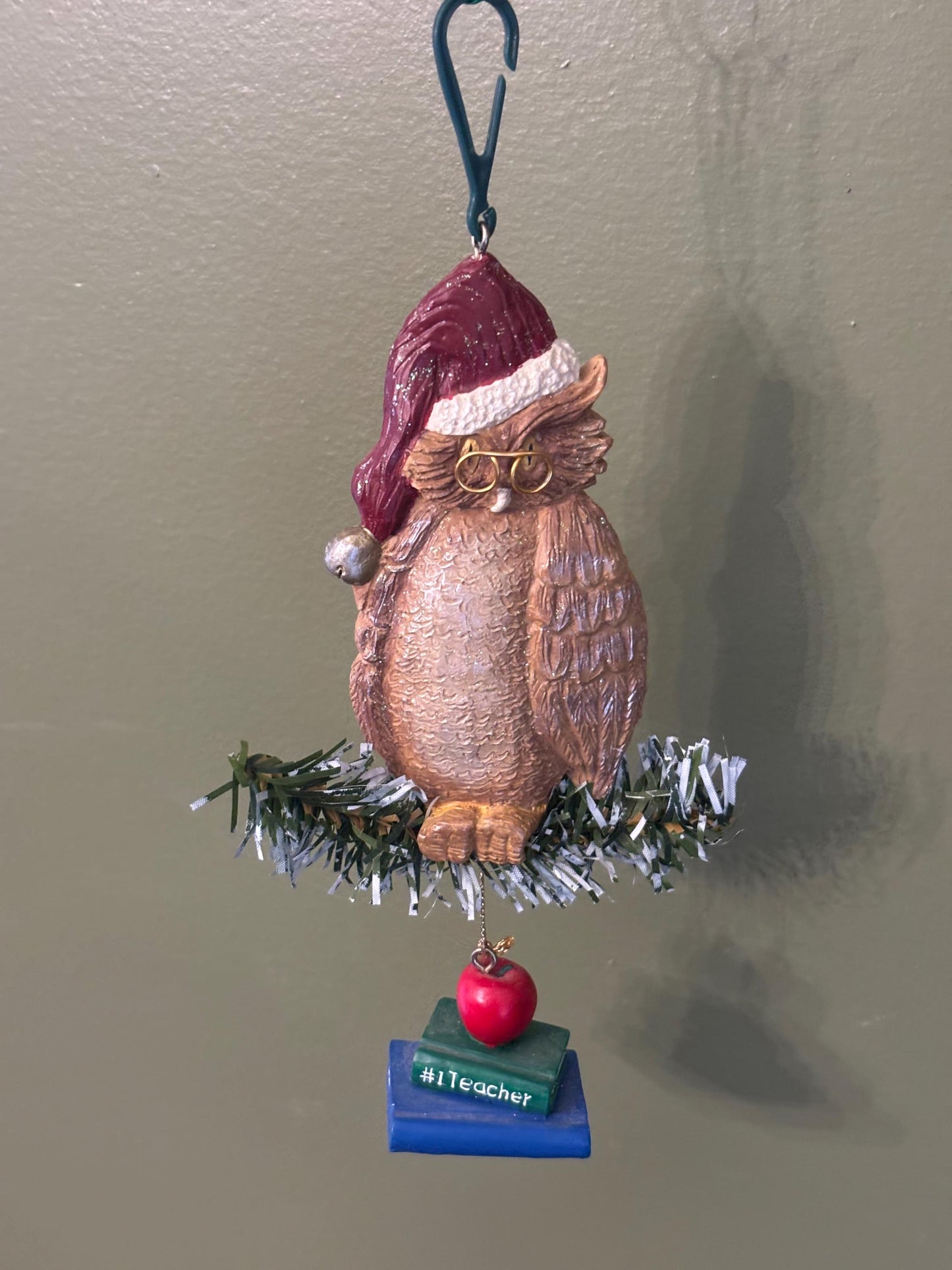 Kurt S. Adler Owl Ornament, Hand Carved Hand Painted Owl Figurine, Holiday Christmas Decor, Gift for Her