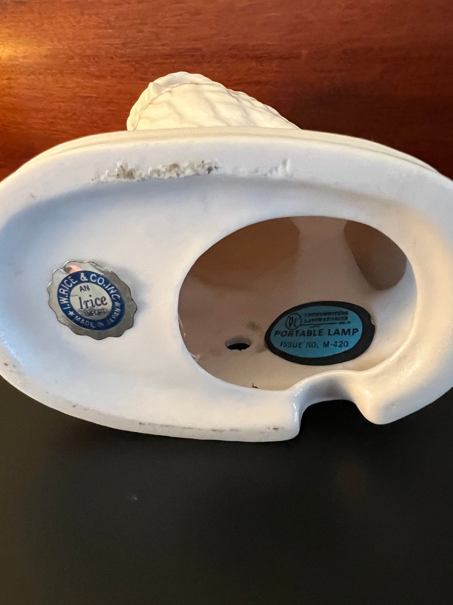 Vintage I.W. Rice & Co. Inc White Owl Statue, Made in Japan, Japanese white Owl on Base Lamp, Lover Antiques and Vintage