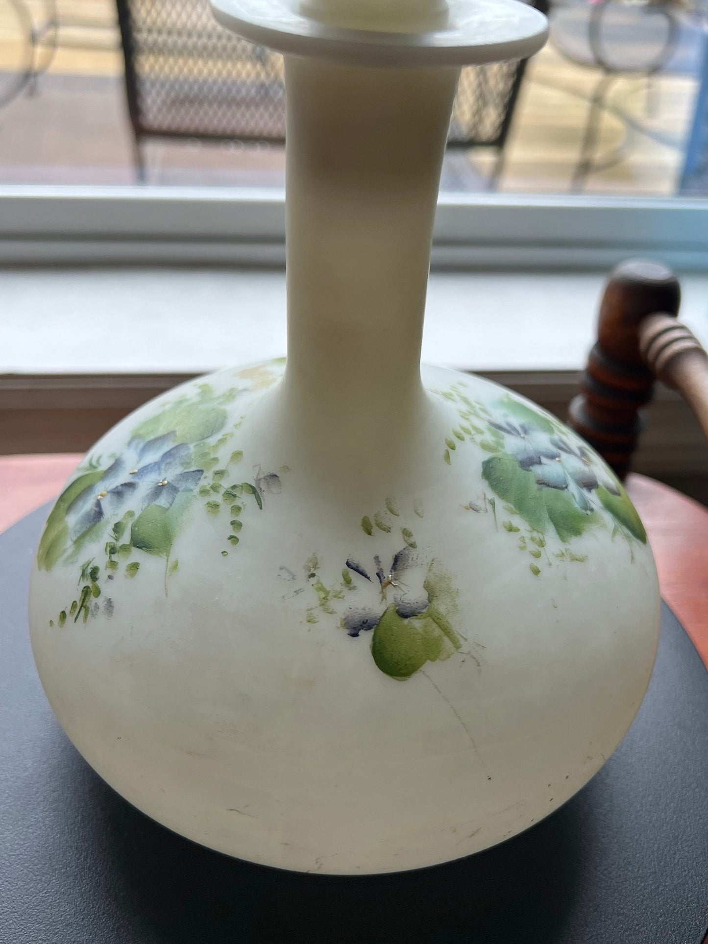 Antique Mount Washington Satin Glass Perfume Bottle: Hand Blown Boudoir Decor