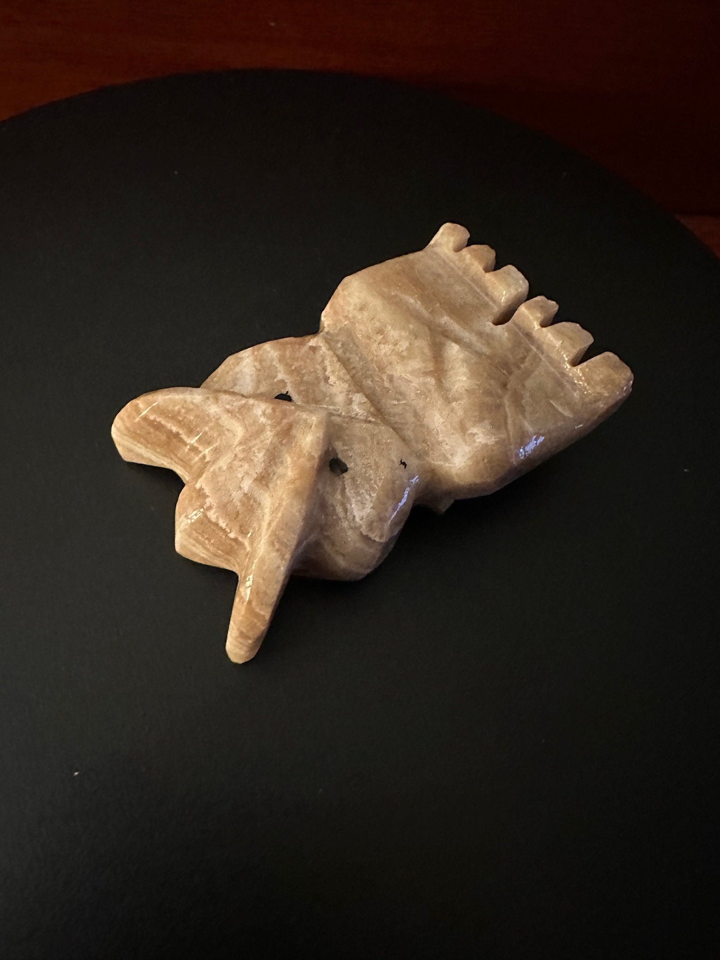 Vintage Alabaster Stone Owl Figure - Made in Italy