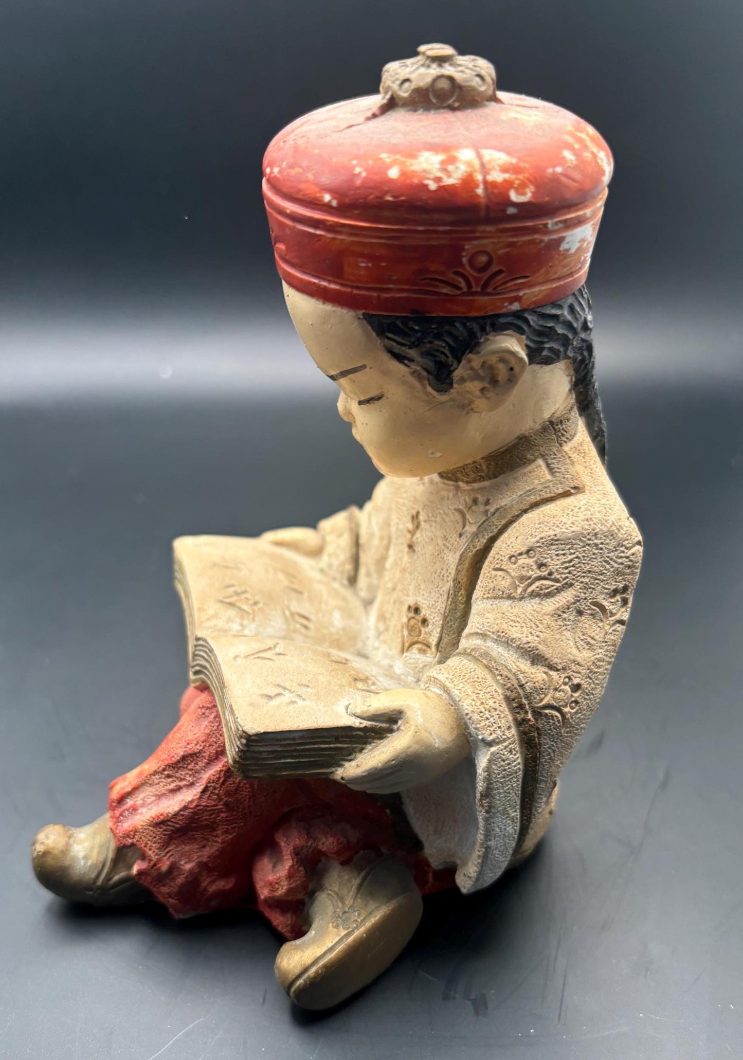 Boy Reading a Book Japan Porcelain Figurine Lover Antiques and Vintage