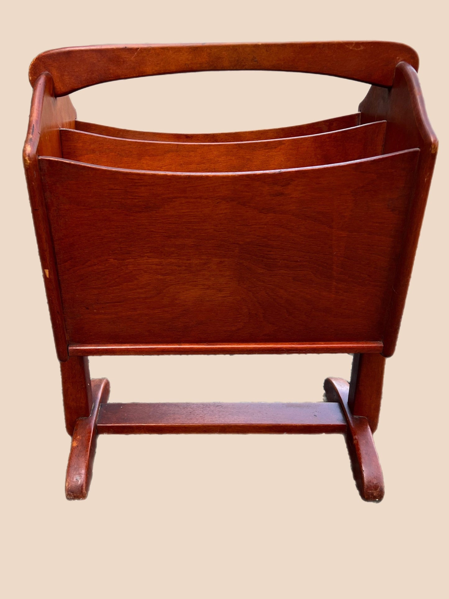 Vintage Maple Wood Magazine Rack Mag Stand Rustic Lake House Furniture