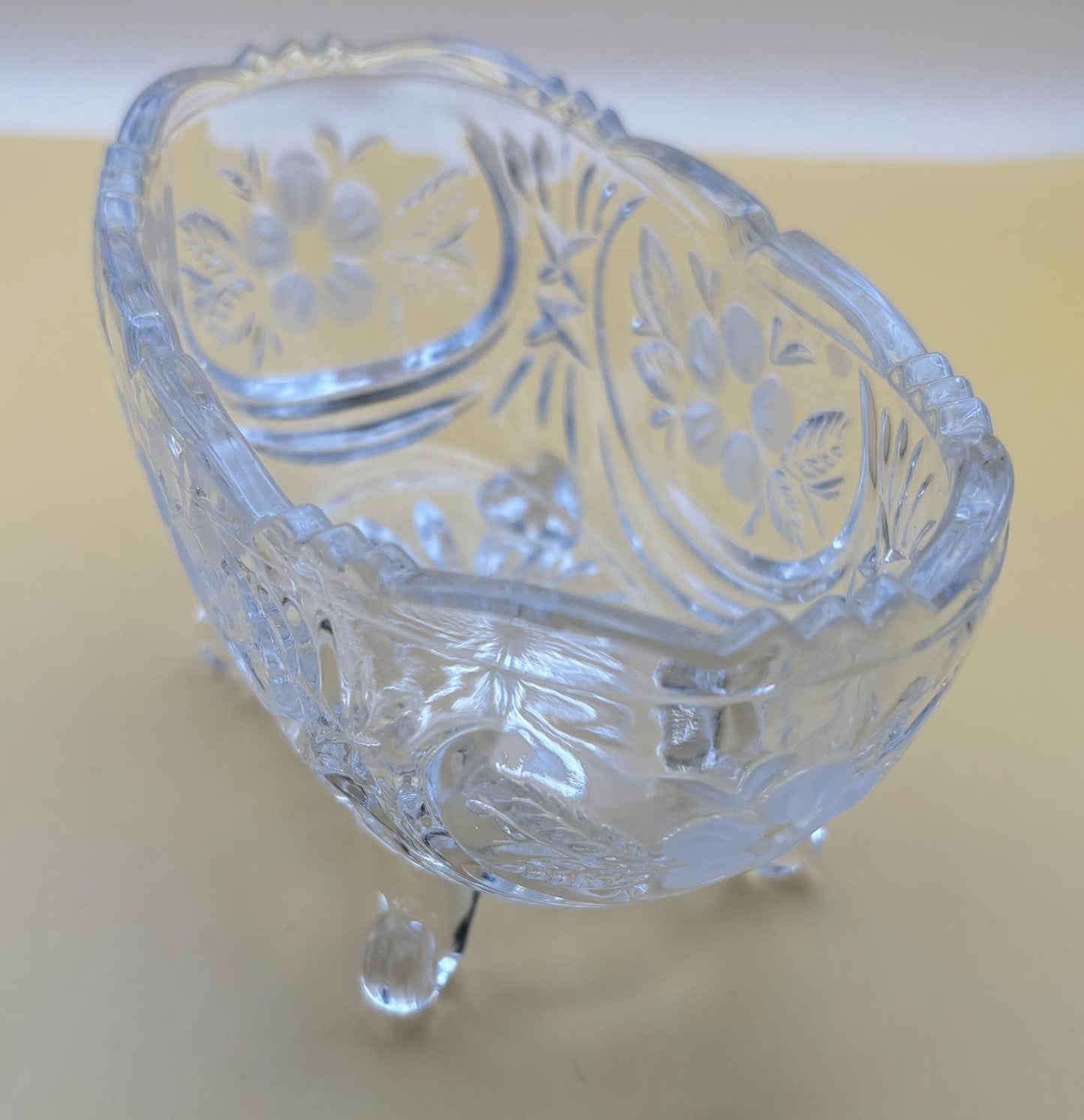 Vintage McKee Crystal Glass Footed Glass Bowl Lover Antiques and Vintage
