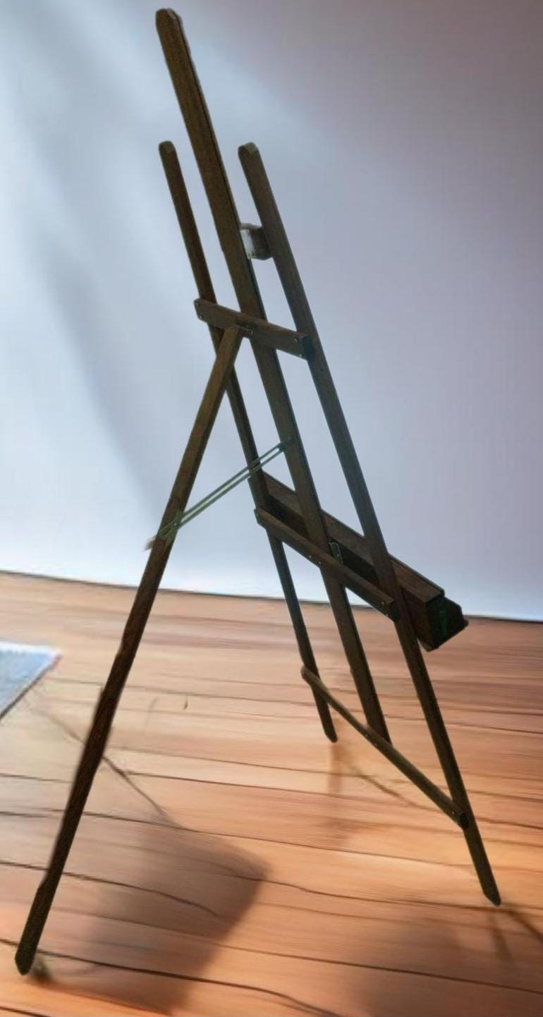 Antique Anco Bilt Large Art Easel Artwork Wood Unique TV Display Stand Original Condition Artwork Painting Drawing