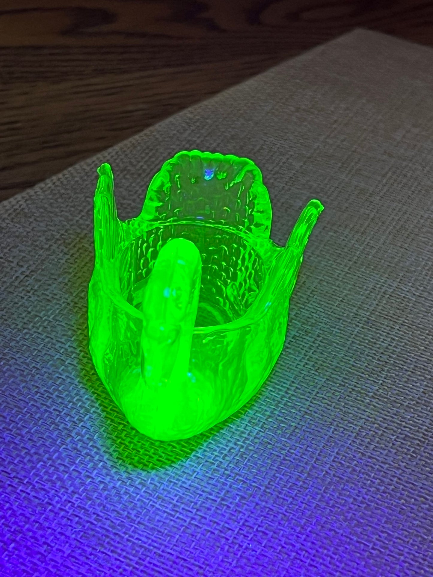 Vintage Uranium Glass Cambridge Glass Green Swan Glows Lover Antiques and Vintage