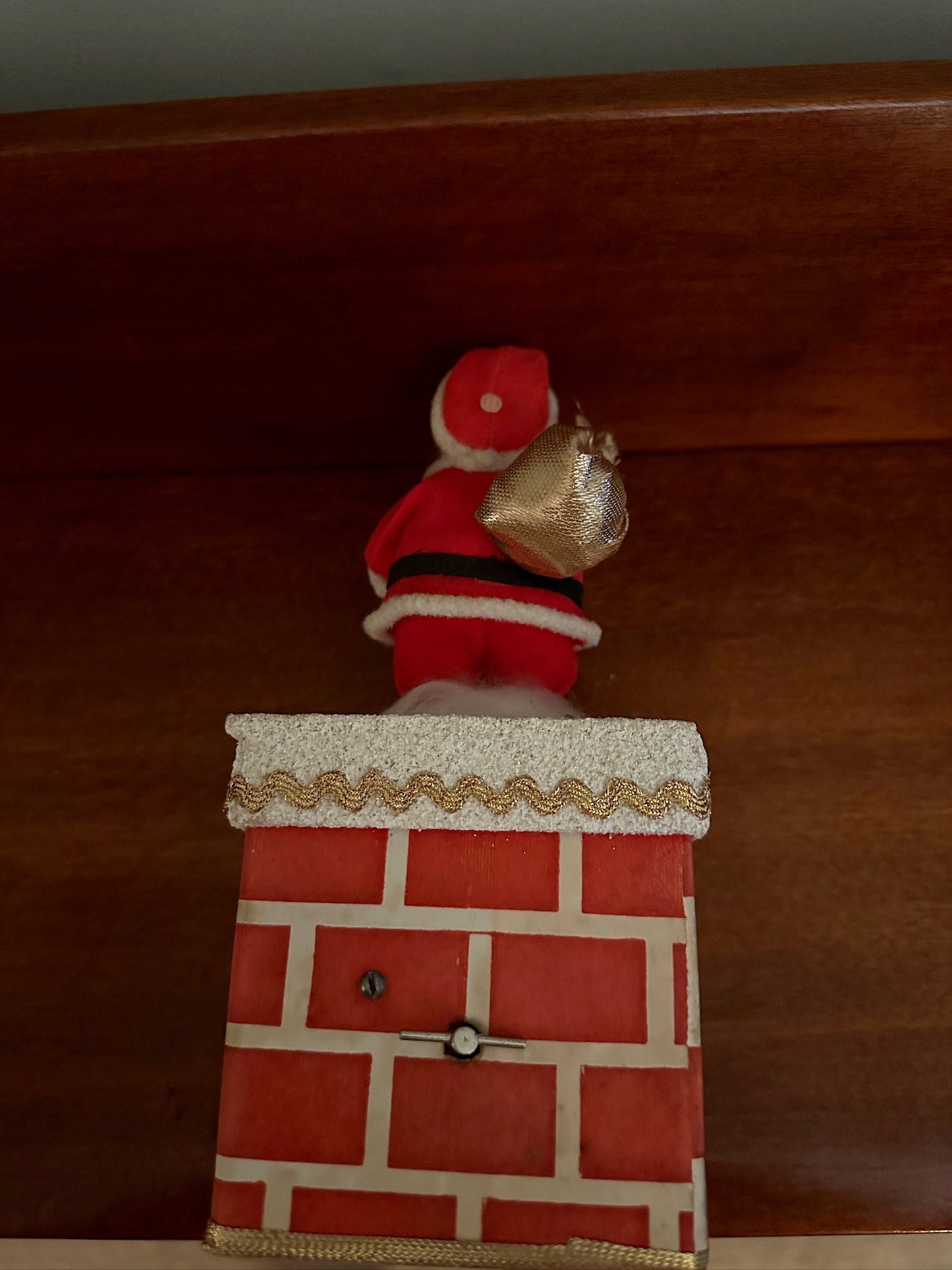 Vintage Santa Claus Wind-Up Music Box: Chimney Ornament