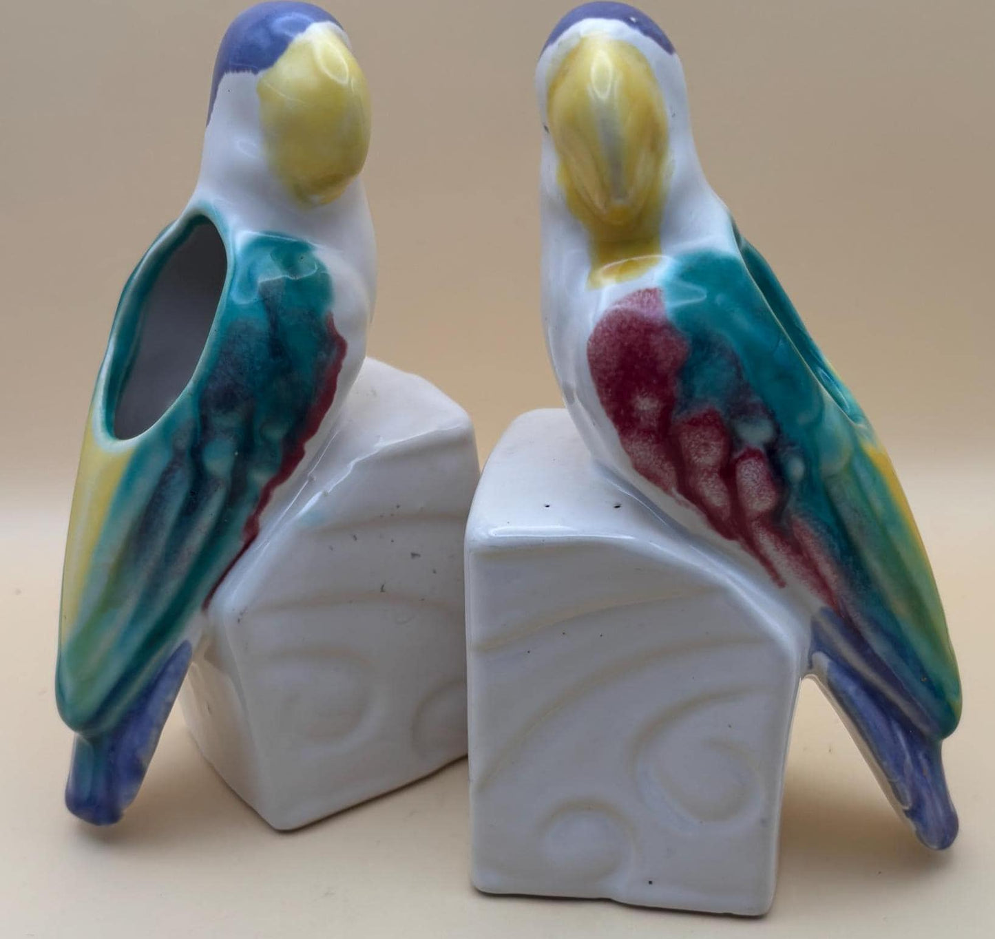 Vintage Morton Pottery Parrot Planter or Vase Set of 2 Lover Antiques and Vintage