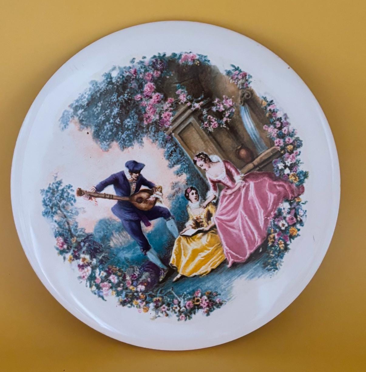 Vintage H & R Johnson England Porcelain Trivet or Wall Hanging Lover Antiques and Vintage