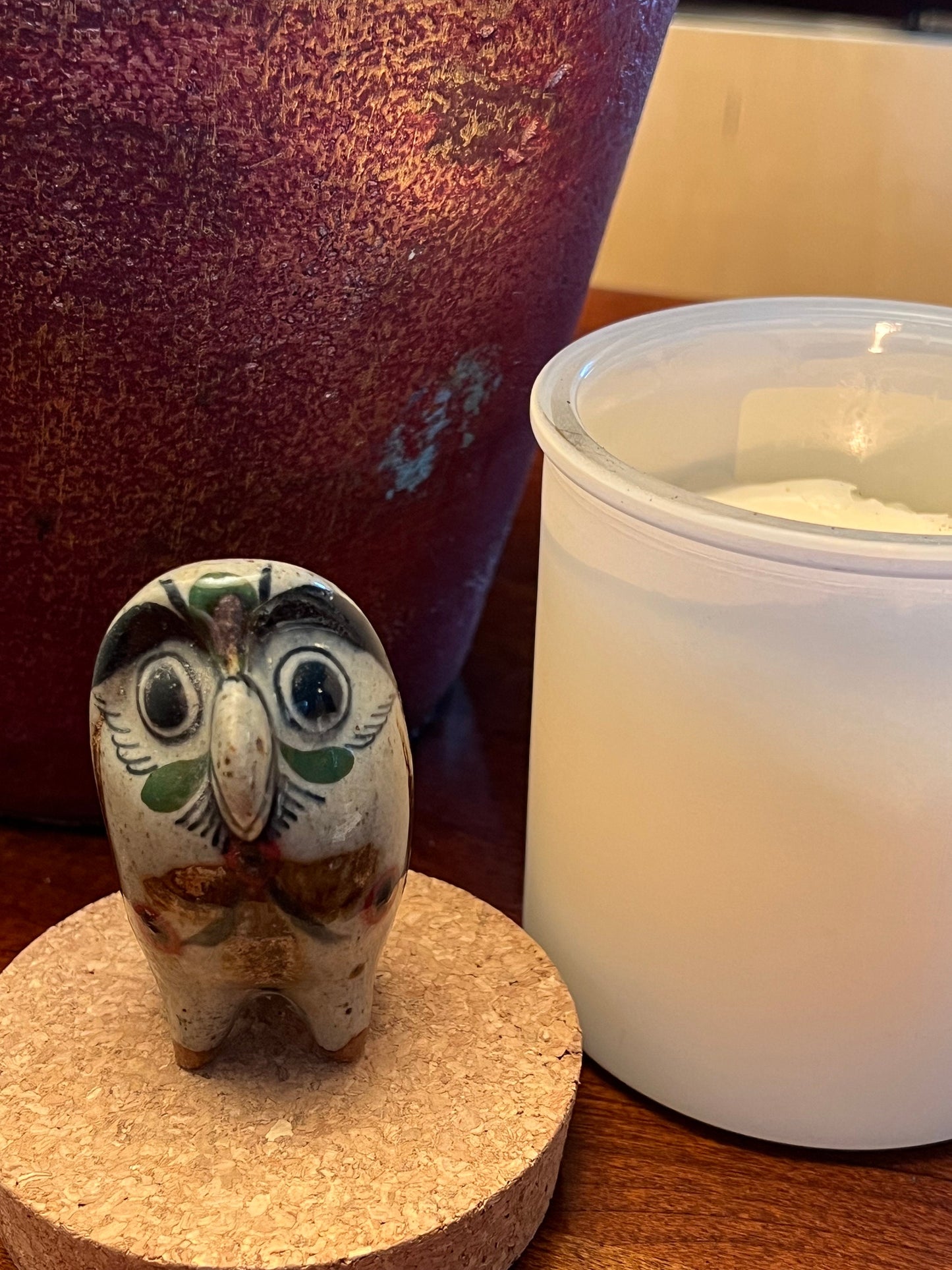 Vintage Tonala Pottery Owl: El Palomar Ken Edwards, Mid-Century Modern Owl Art