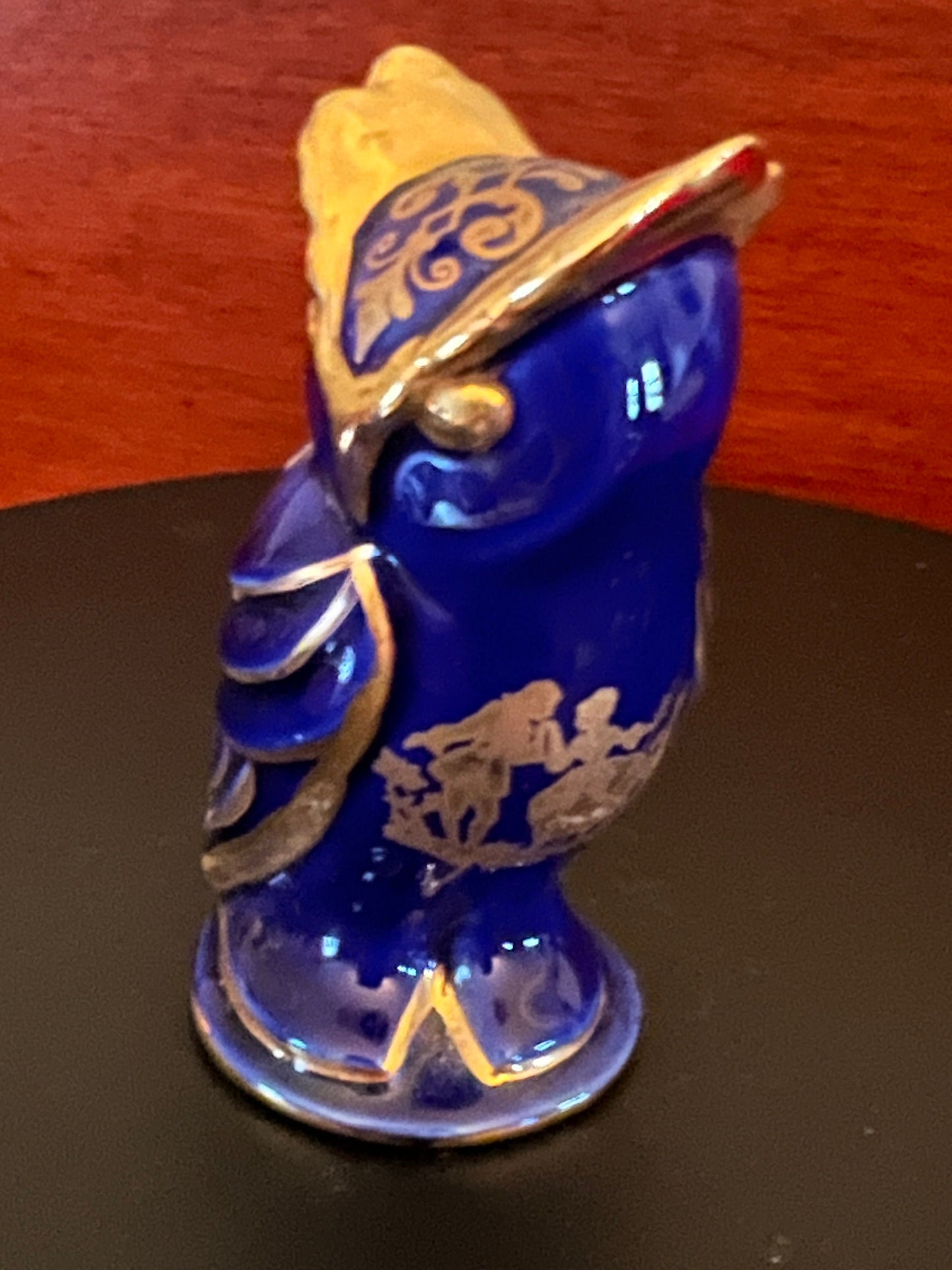 Vintage Cobalt Blue Owl Figurine: House of Faberge, Franklin Mint