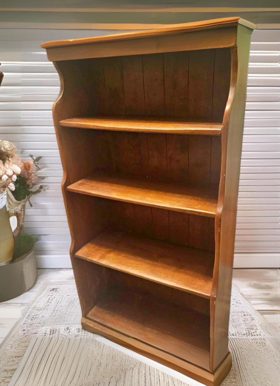 Cushman Colonial Creations Open Book Shelves 461 No. 3-77 Rustic Wood Bookcase Storage Shelf Shelving Lover Antiques and Vintage