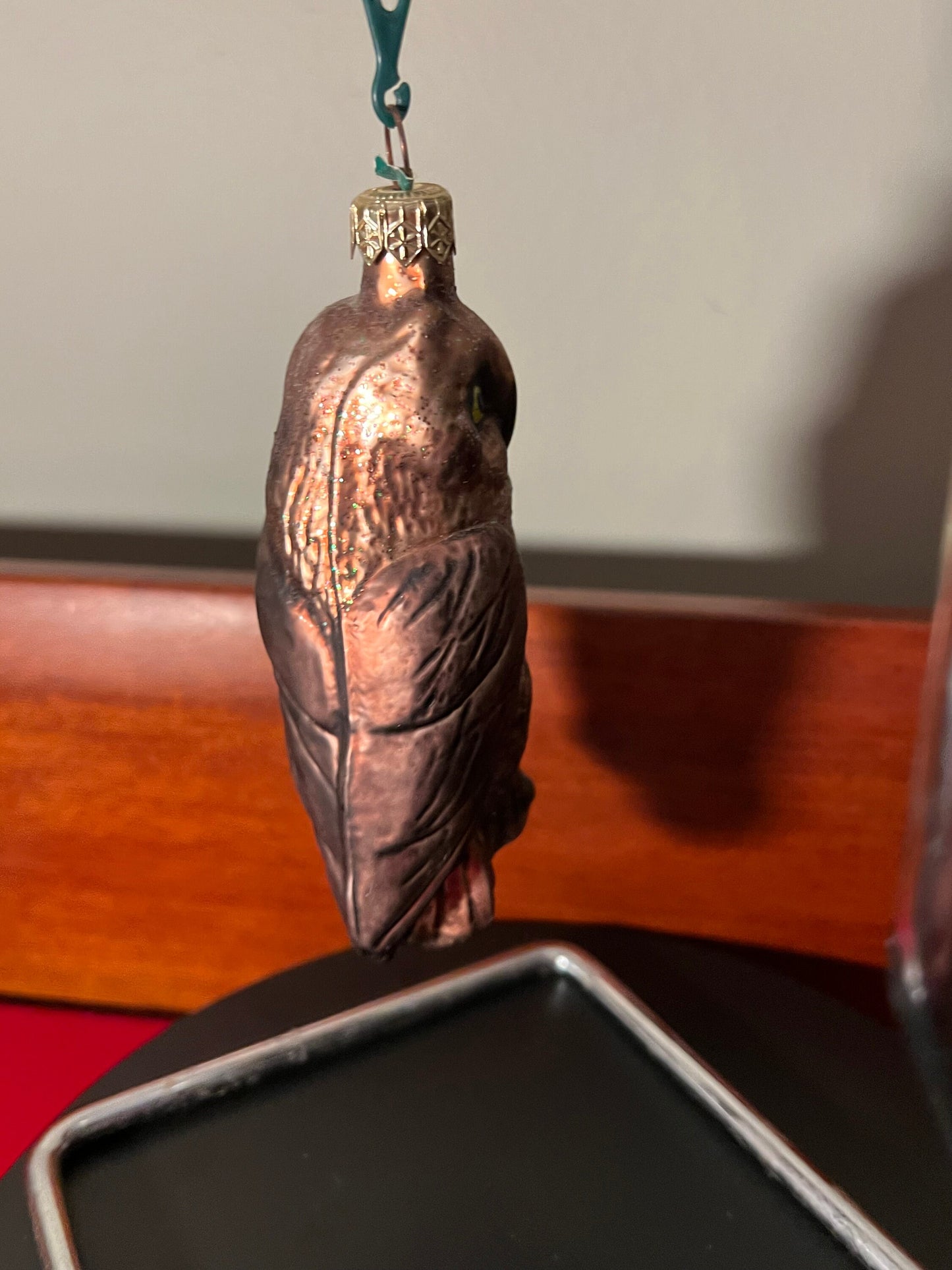 Vintage Hand Blown Glass Owl Ornament - Made in Germany