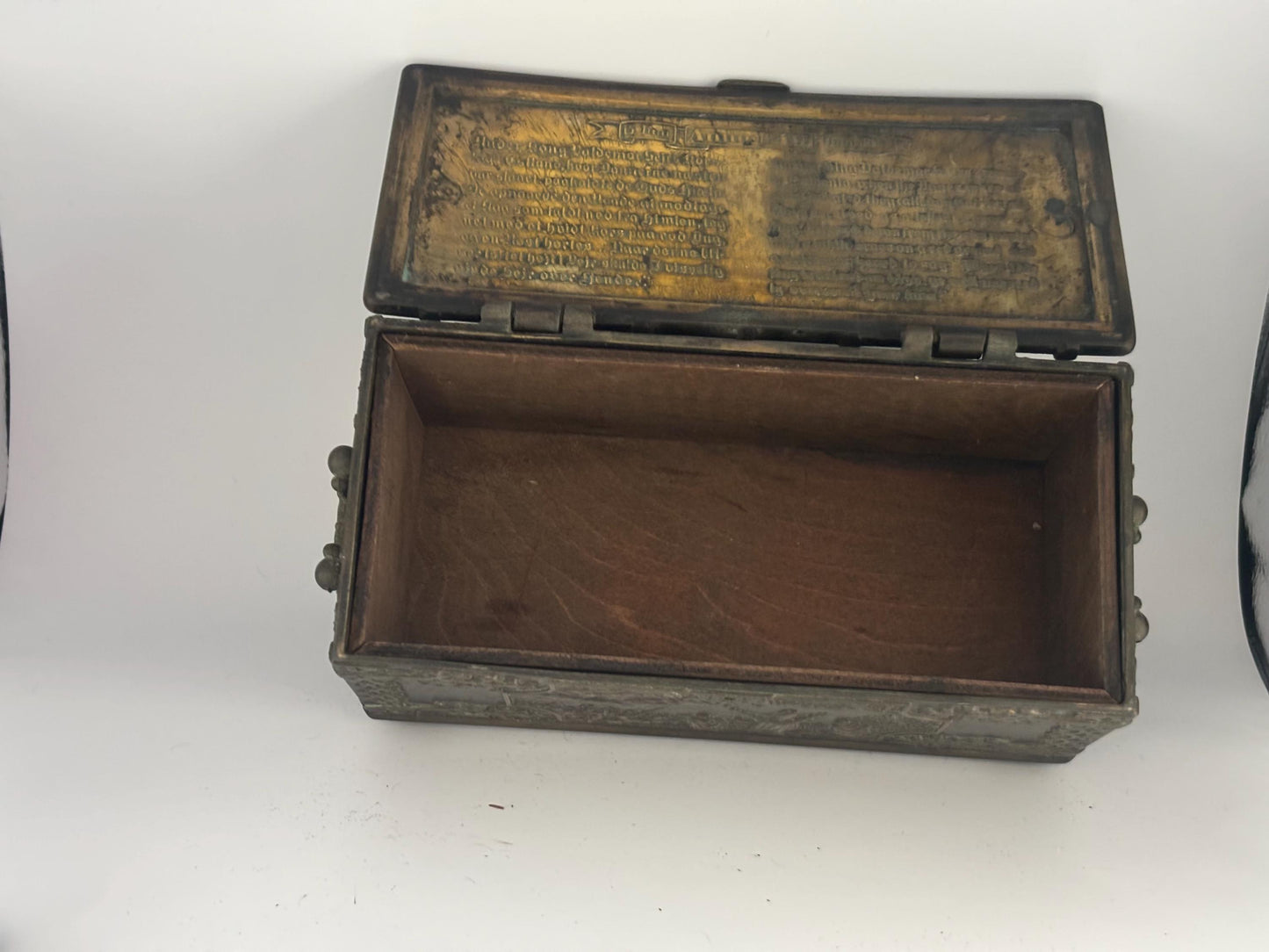 Antique Bronze Trinket Box: Battle of Lyndanisse, Danish Casket