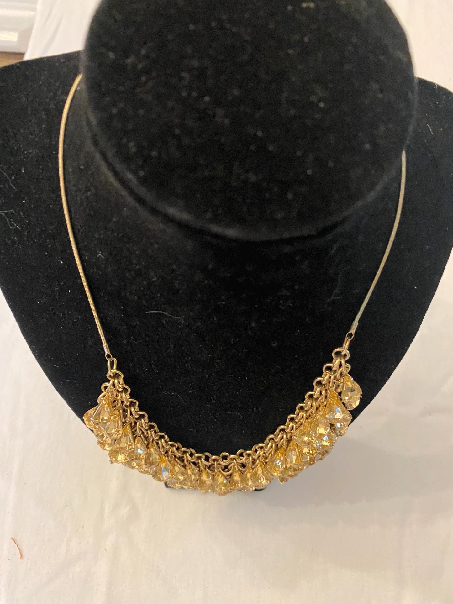 Vintage Gold Fringe Collar Necklace: Cha Cha Jewelry