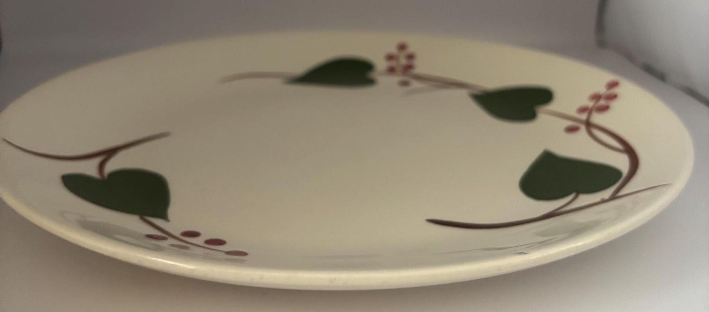 Blue Ridge Stan Home Ivy Dinner Plate, by Southern Potteries, Circa 1930's, Hearts Together Forever Platter, Lover Antiques and Vintage