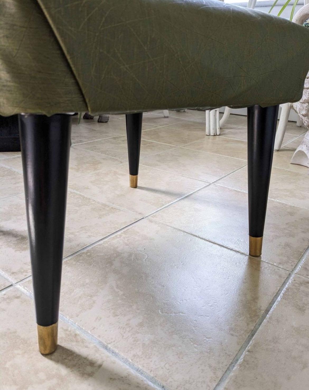 Mid Century Modern Green Stool Modern Ottoman Photographers Seat Lover Antiques and Vintage