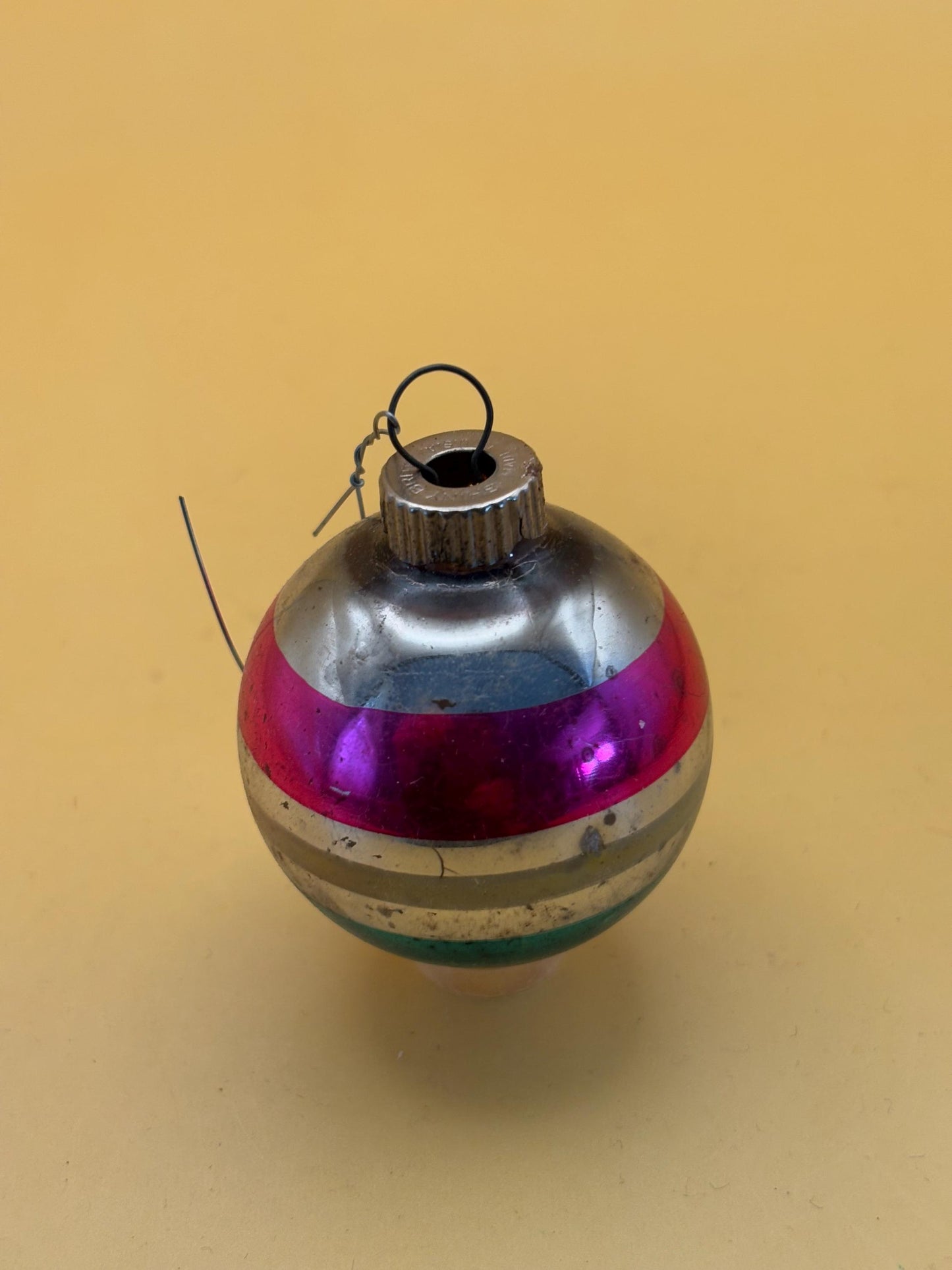 Shiny Brite Striped Ball Ornament Circle Circa 1940’s Lover Antiques and Vintage