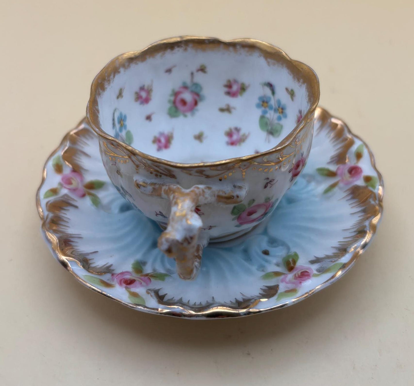 Vintage Demi Cup and Saucer Hand Painted Lover Antiques and Vintage
