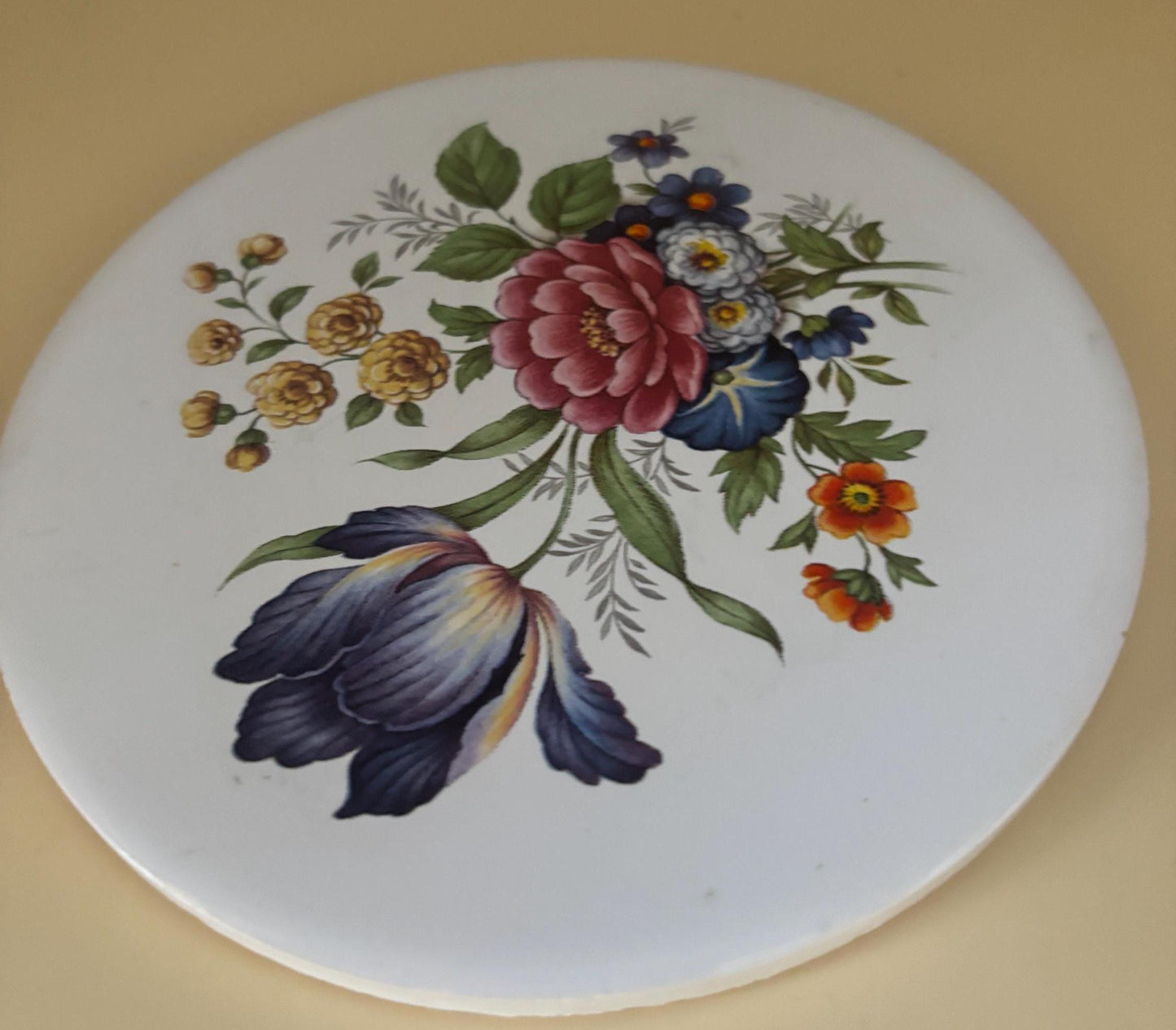 Vintage H & R Johnson England Porcelain Trivet or Wall Hanging Lover Antiques and Vintage