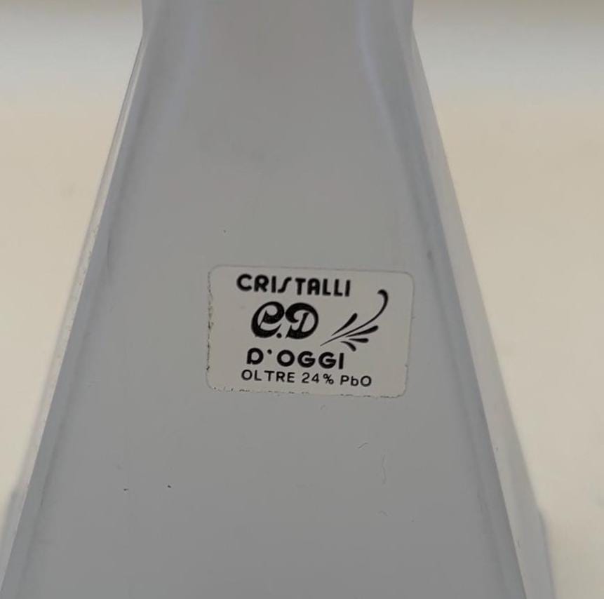 Vintage Cristalli D'oggi Erlenmeyer Flask Made of 24% Lead Lover Antiques and Vintage