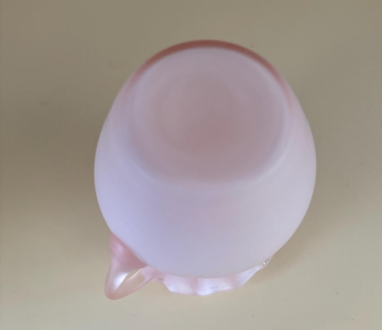 Antique Hobbs, Brockunier & Co. Pink Glass Ruffled Vase Light Pink Mini Pitcher with Handle Lover Antiques and Vintage