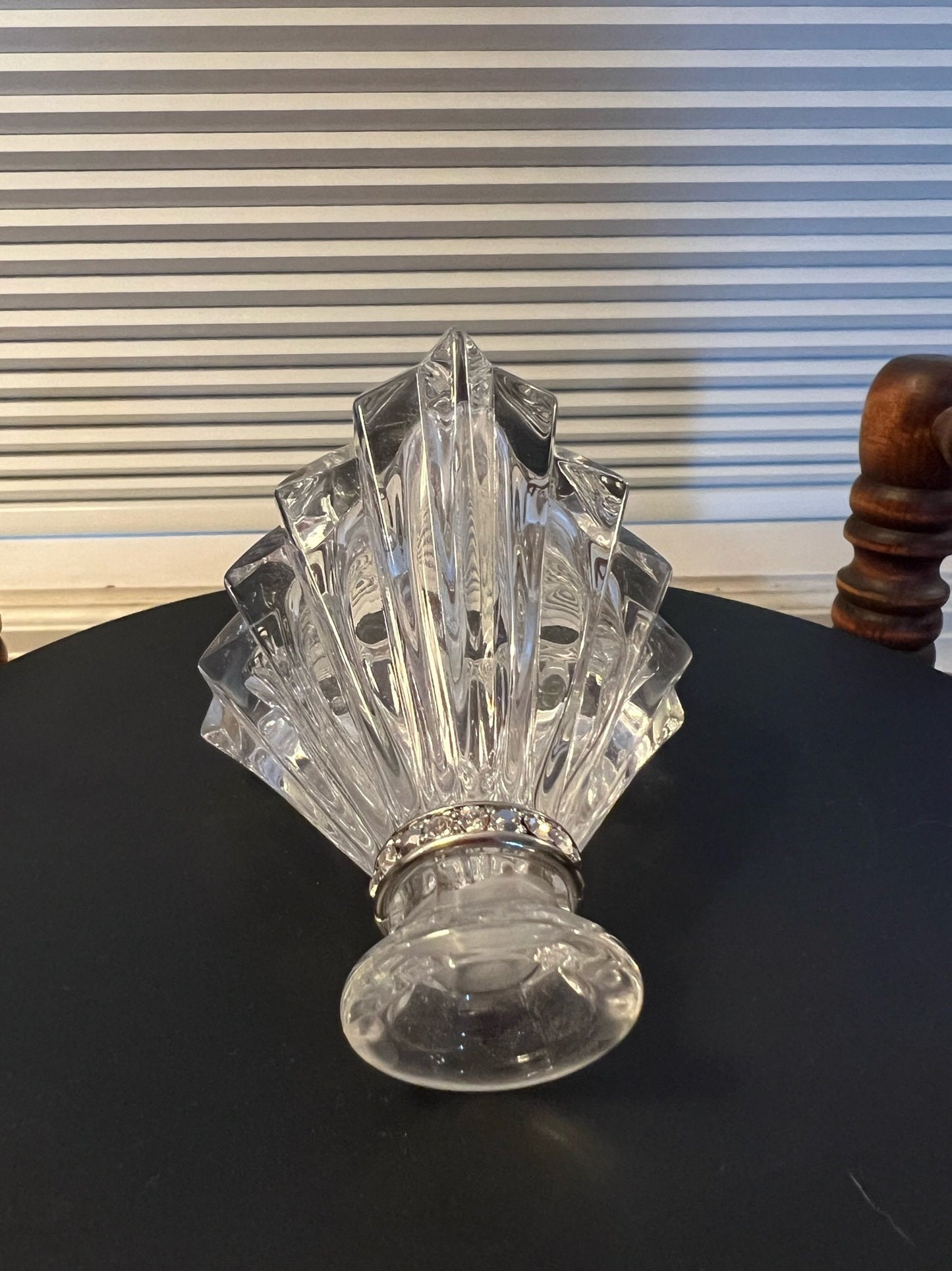 Vintage Lenox Crystal Perfume Bottle: Faceted Art Glass with Pave Jewels