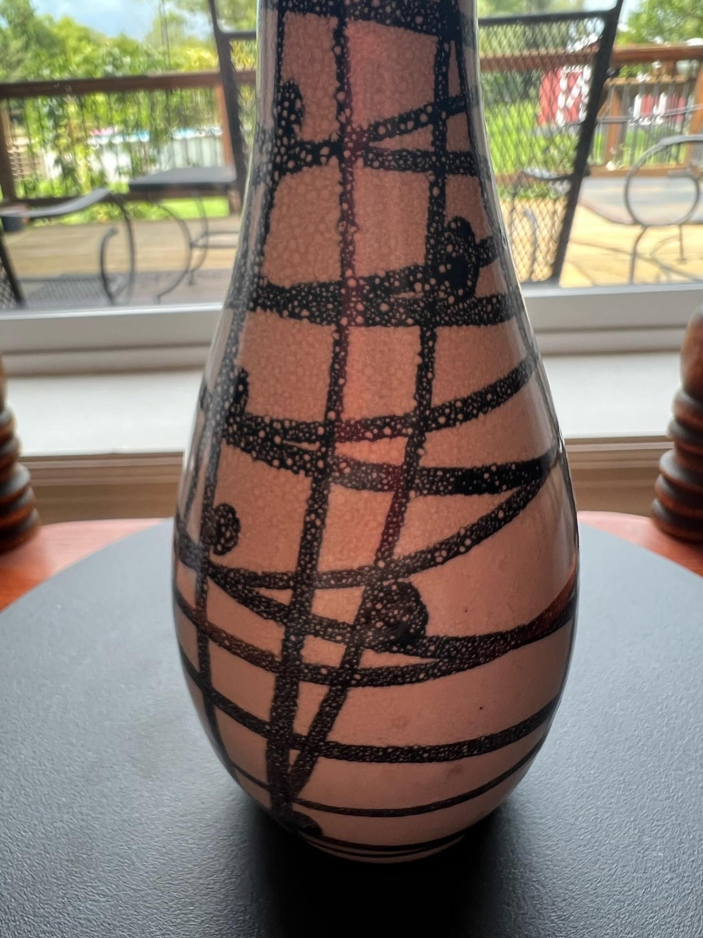 Vintage White and Black Bud Flower Vase Abstract Ceramic Bud Vase Black & White Vase Lover Antiques and Vintage