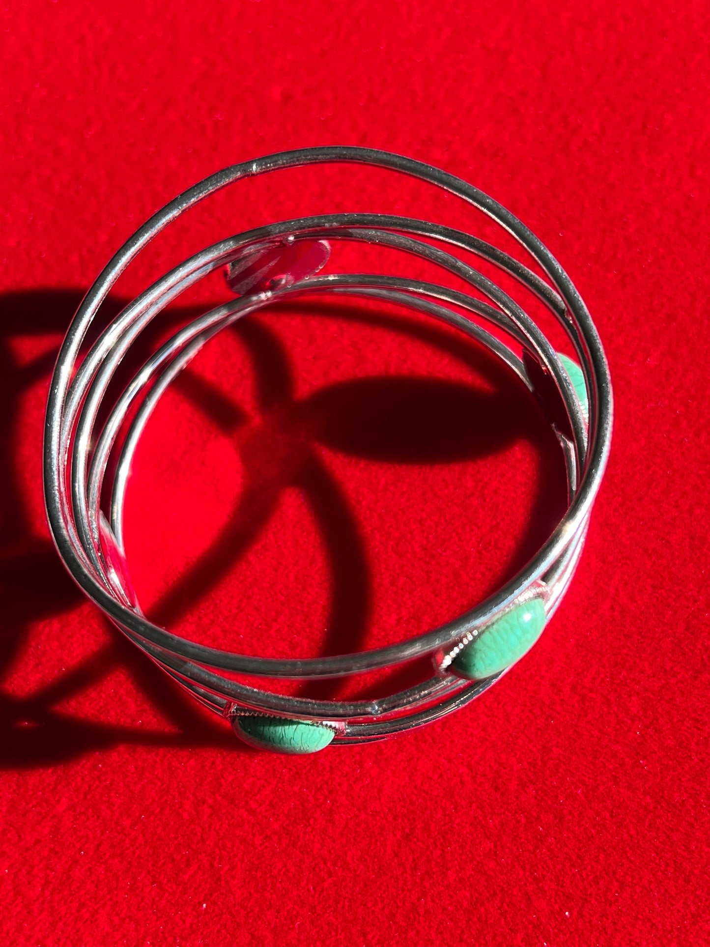 Vintage Silver and Turquoise Style Cuff Bracelet, Arm Bracelet,