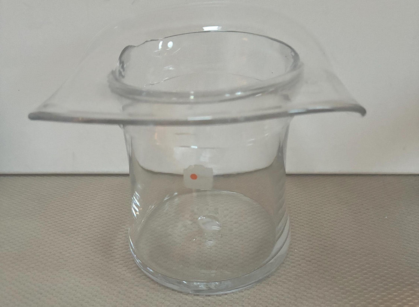 Vintage Hand Blown Clear Glass Hat Vase - Lover Antiques