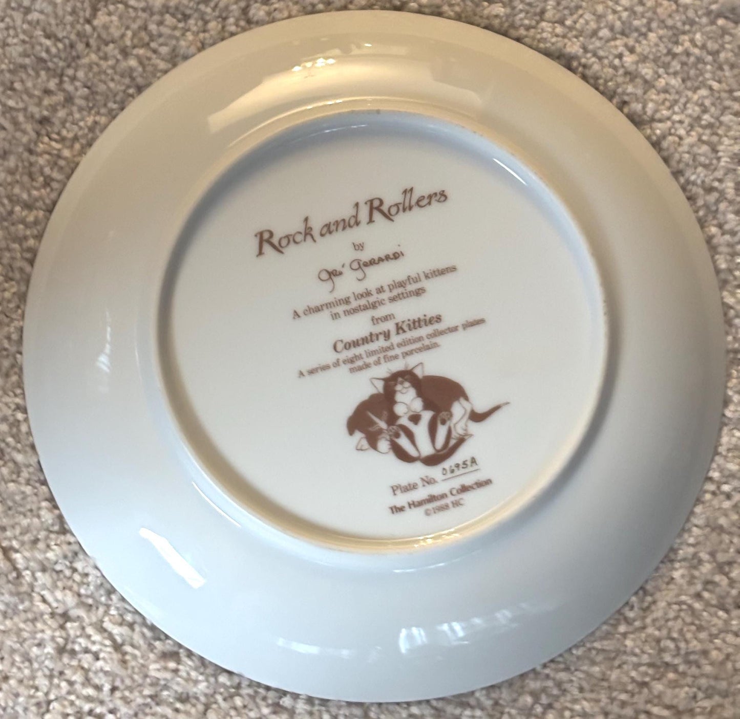 Hamilton Collection Cat Plate, Rock and Rollers Cats, Number 0695A, Lover Antiques and Vintage