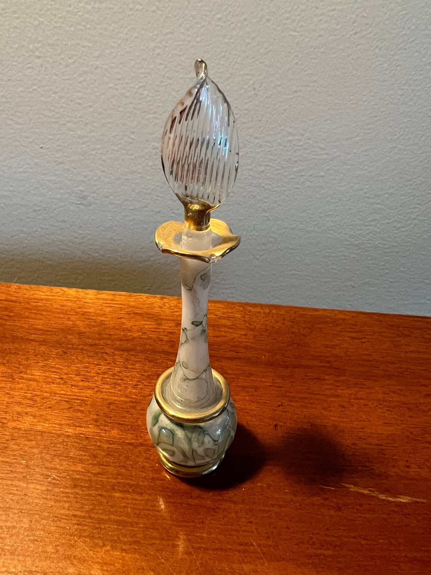 Vintage Gold Lined Glass Perfume Bottle Collection - Set of 6