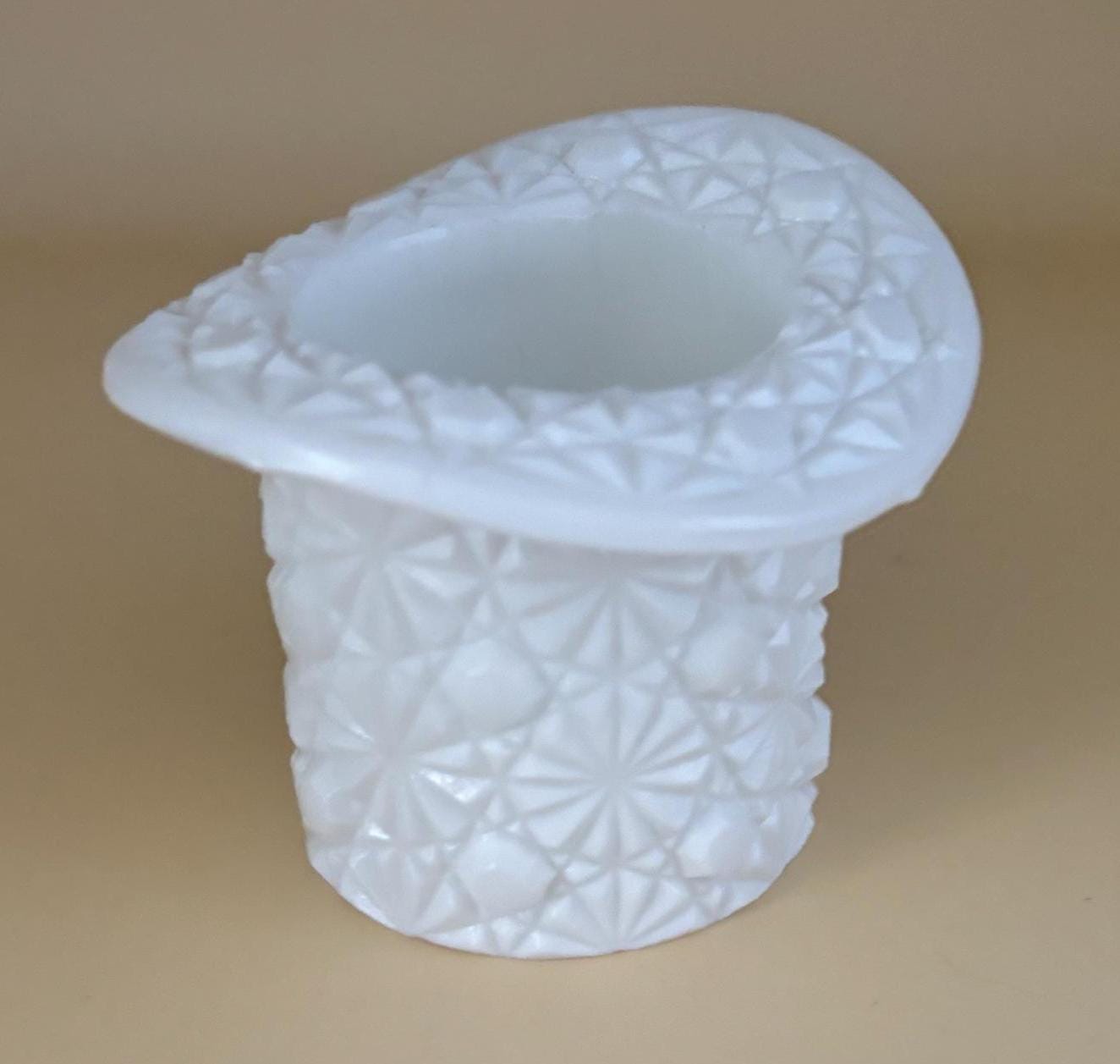 Vintage Fenton White Milk Glass Hat Glass Art Lover Antiques