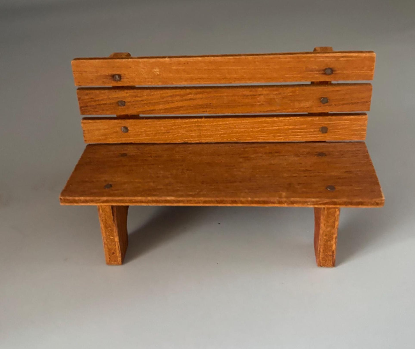 Vintage Dollhouse Wood Bench Miniature Wooden Furniture Lover Antiques Vintage