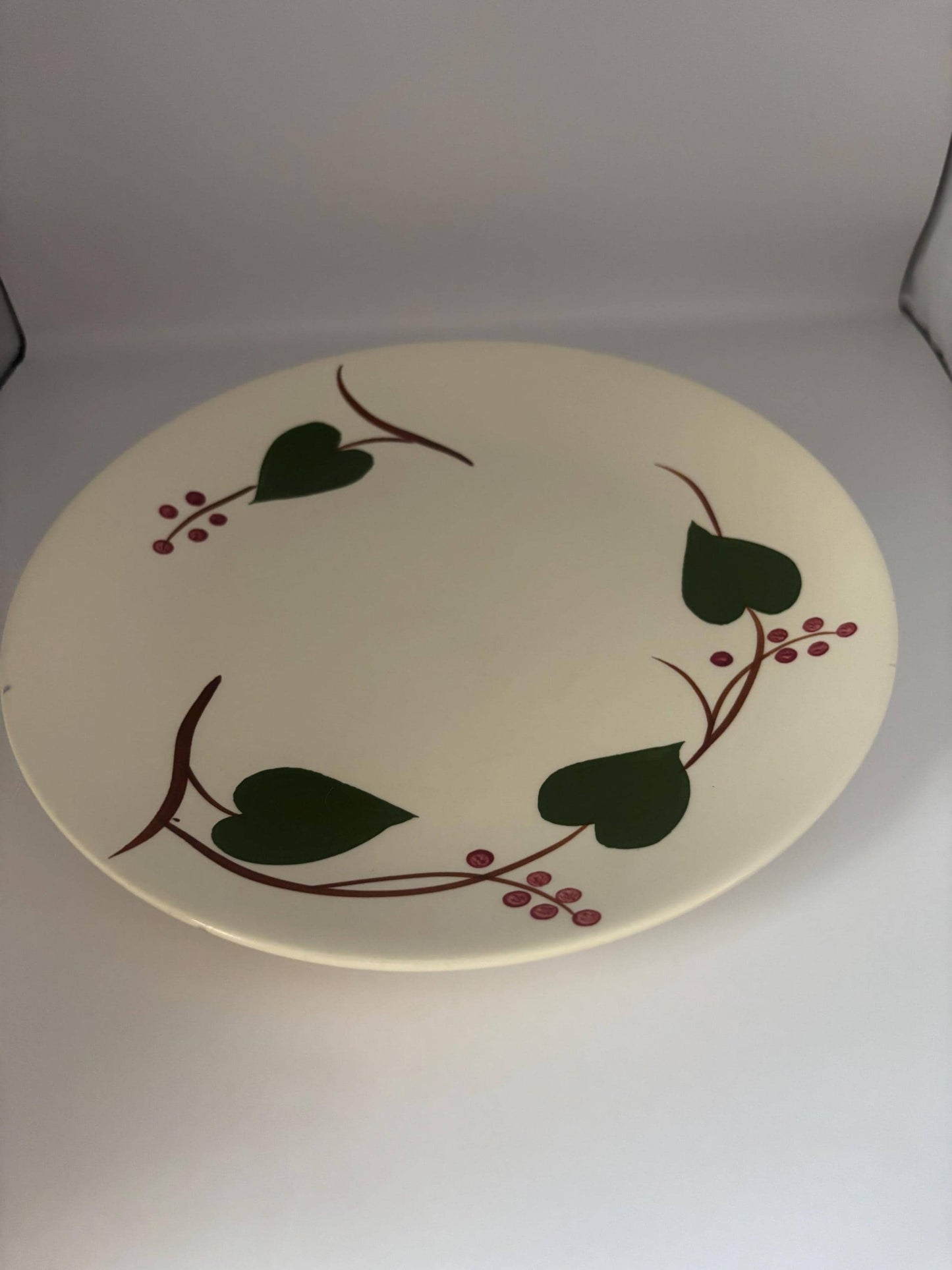Blue Ridge Stan Home Ivy Dinner Plate, by Southern Potteries, Circa 1930's, Hearts Together Forever Platter, Lover Antiques and Vintage