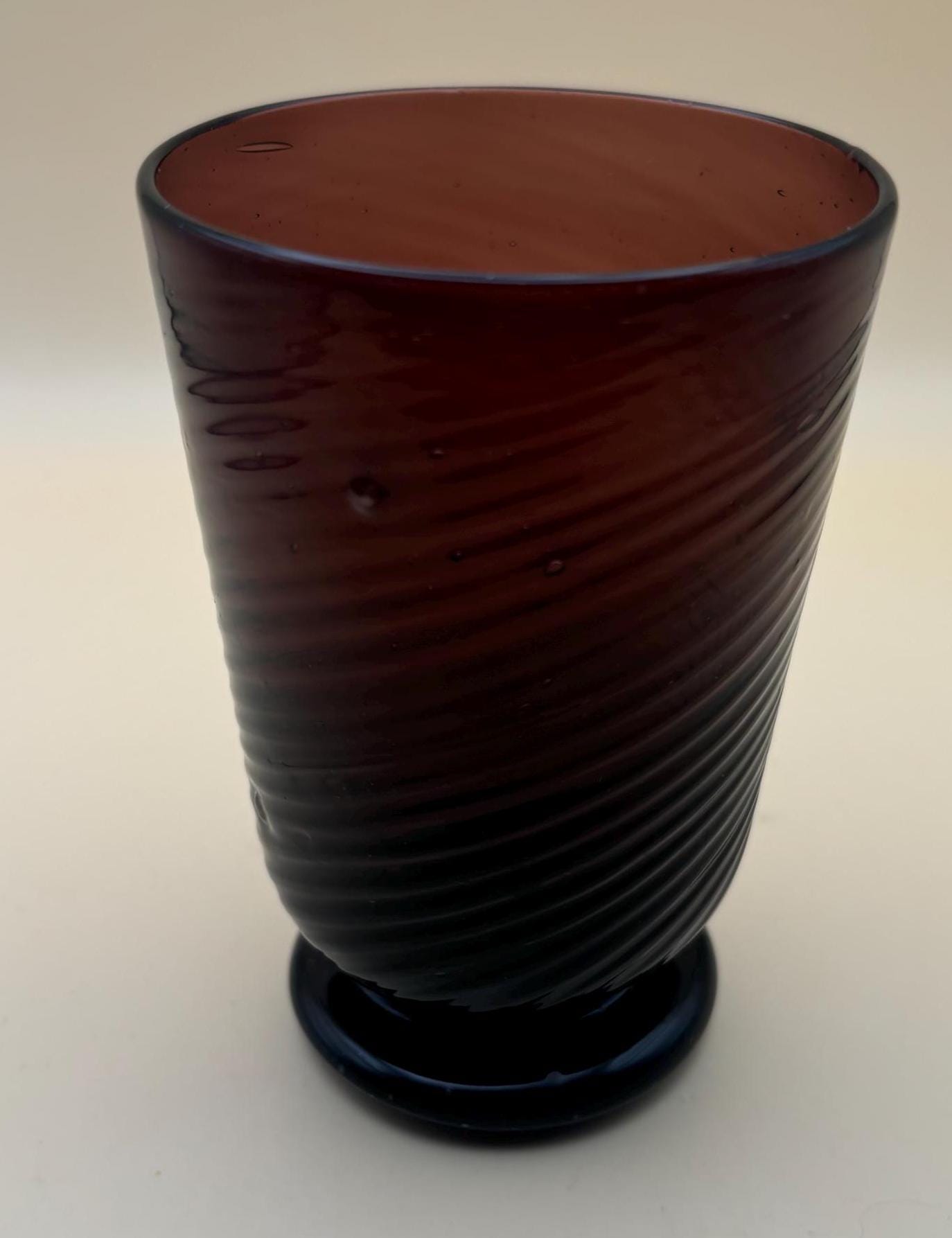 Vintage Amethyst Glass Pretty Purple Mid Century Glassware Glass Art Vase
