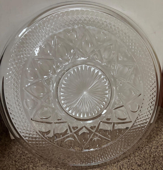 Lover Antiques Vintage Cape Cod Glass Platter, Large 16 1/4" Decorative Plate, Collectible Cape Cod Glass Dish, Gift for Her