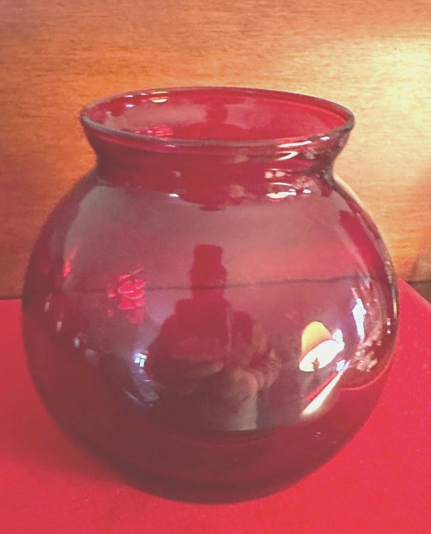 Vintage Ruby Red Glass Vase: Mini Art Glass Pitcher