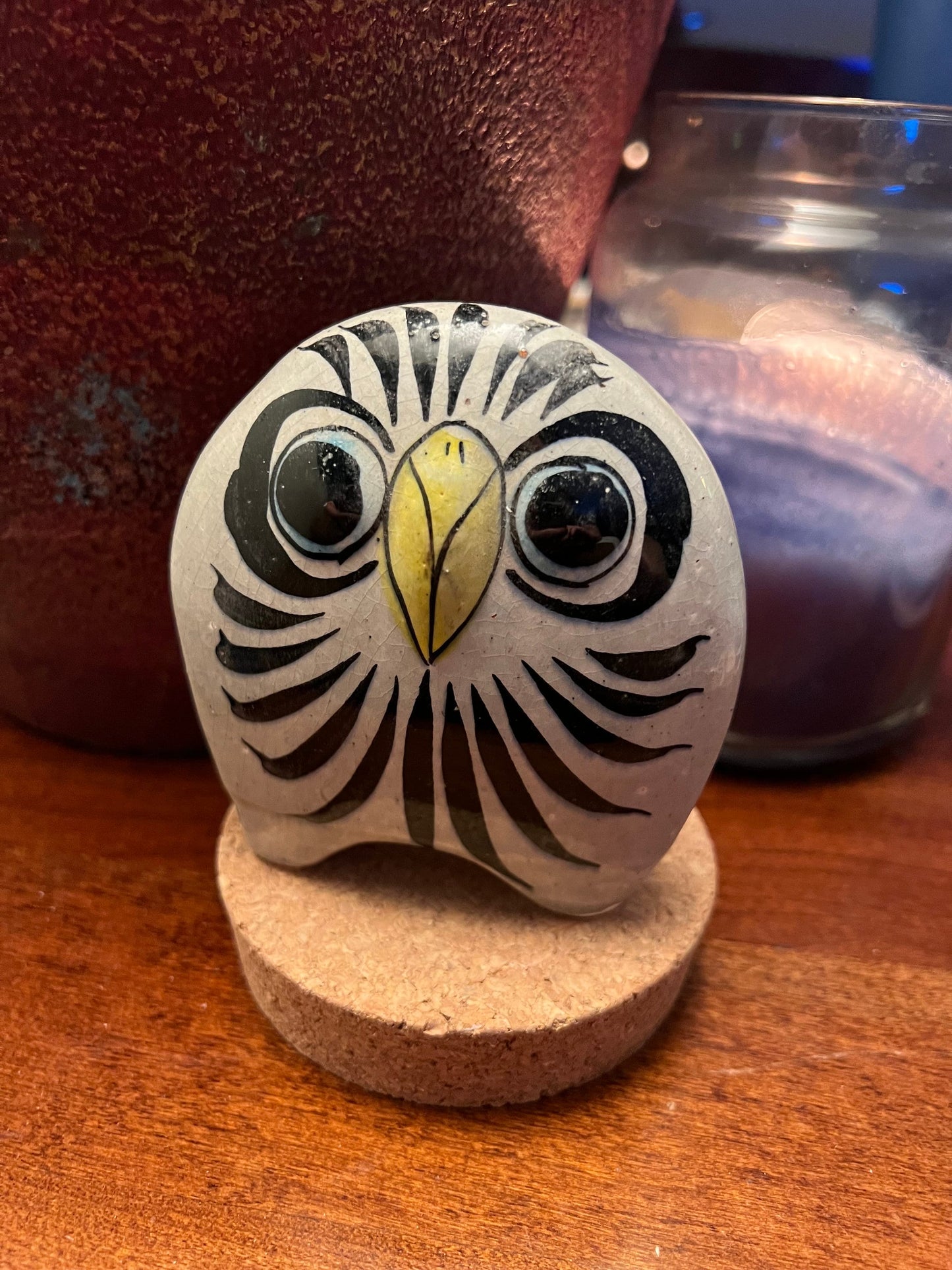 Vintage Tonala Mexican Pottery Owl: Signed CAT Solis, Ken Edwards Style